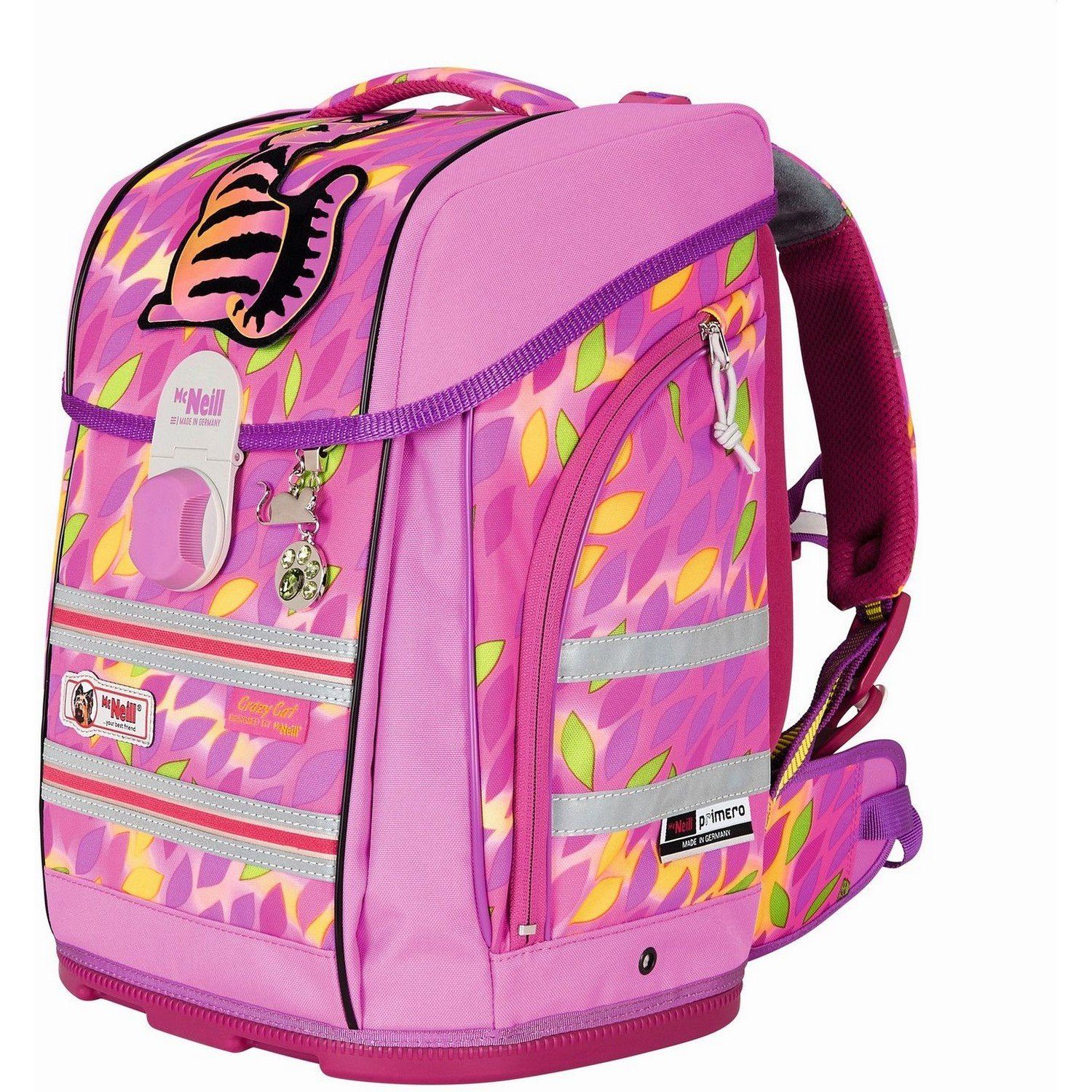 McNeill Schulranzen Schulranzen Set 4-tlg. Ergo Primero McLight Crazy Cat