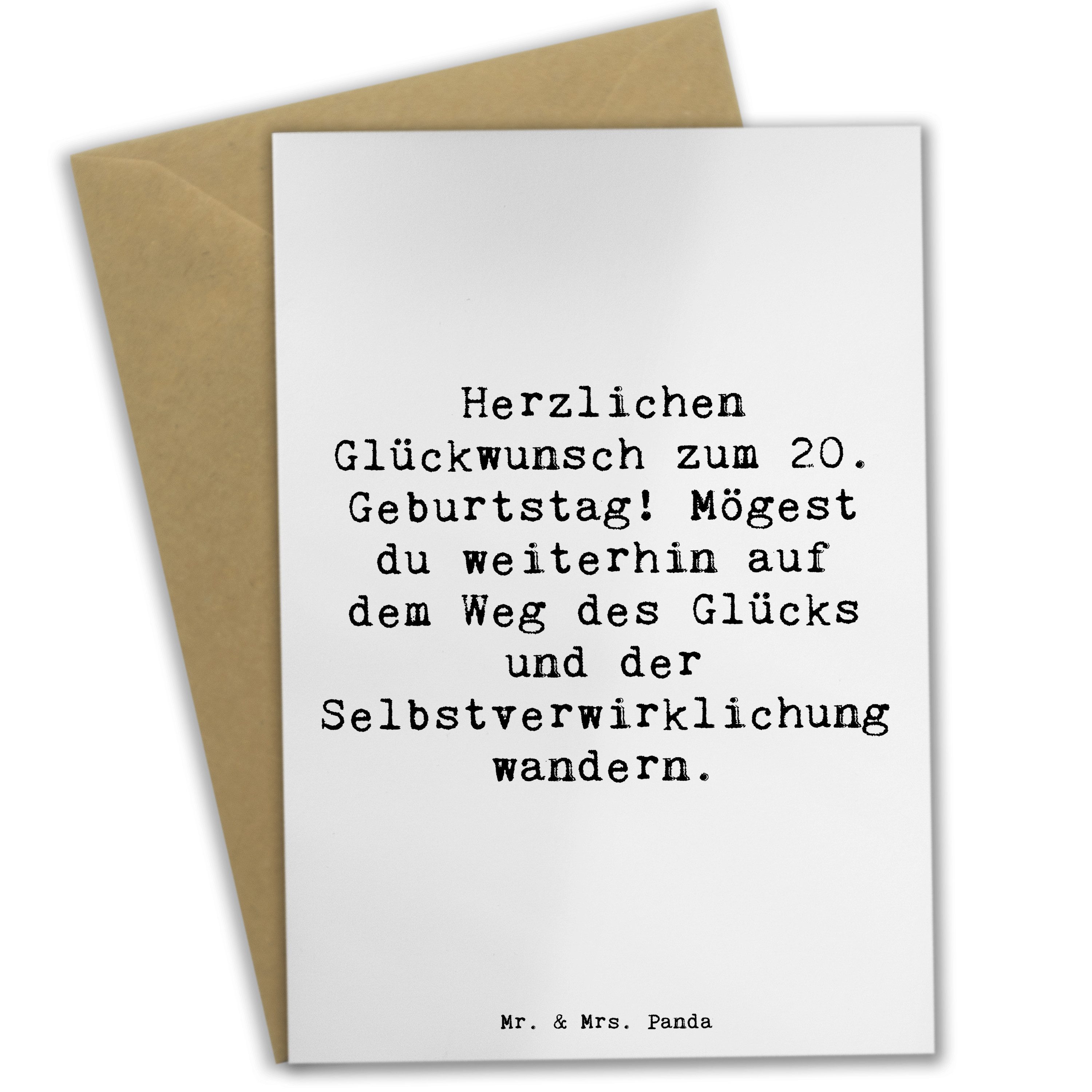 Grußkarte Spruch 20. Geburtstag Glückspfad - Weiß - Geschenk, Abenteuer, person