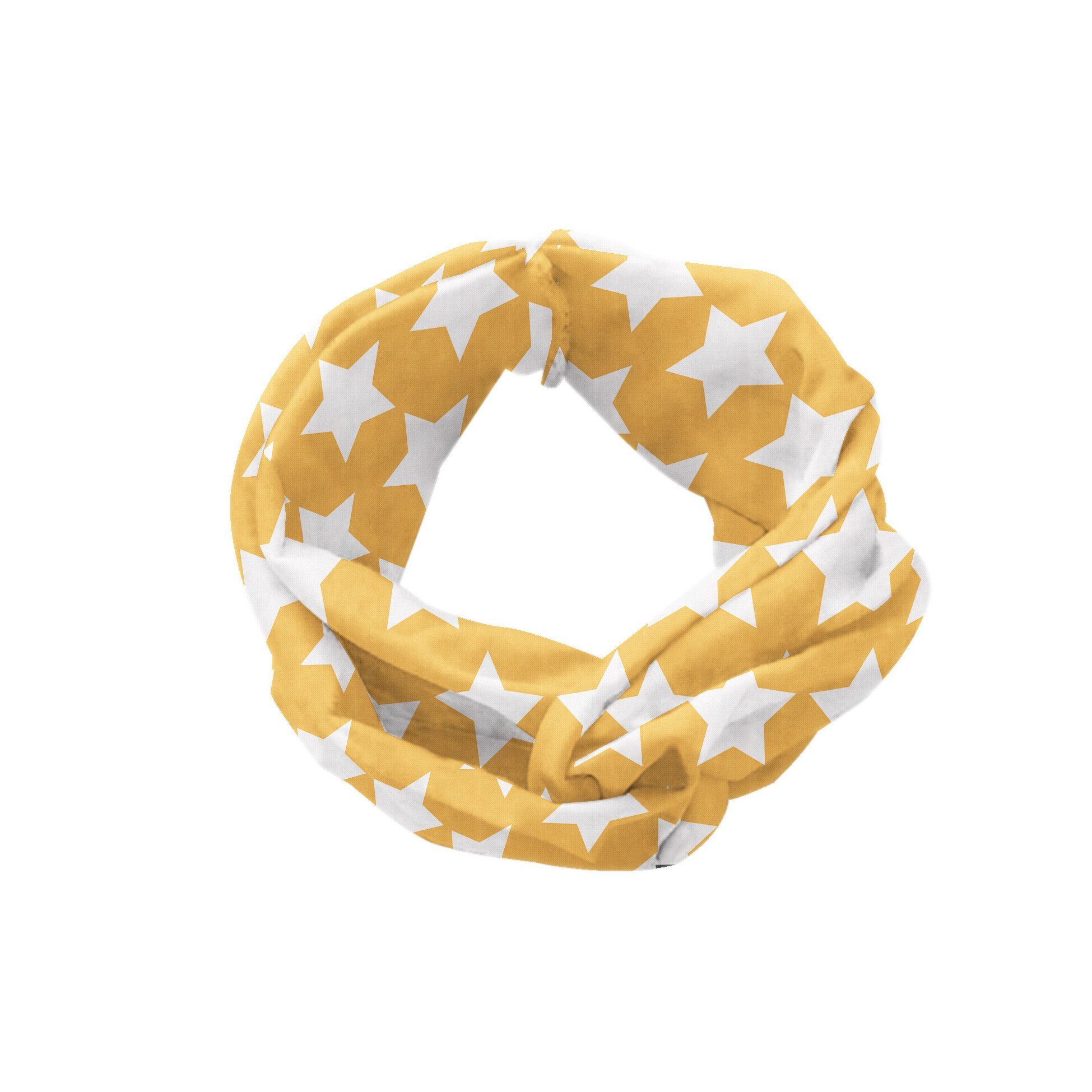 Retro Sterne und Elastisch Gelb Angenehme Stirnband Weiß Abakuhaus accessories und alltags