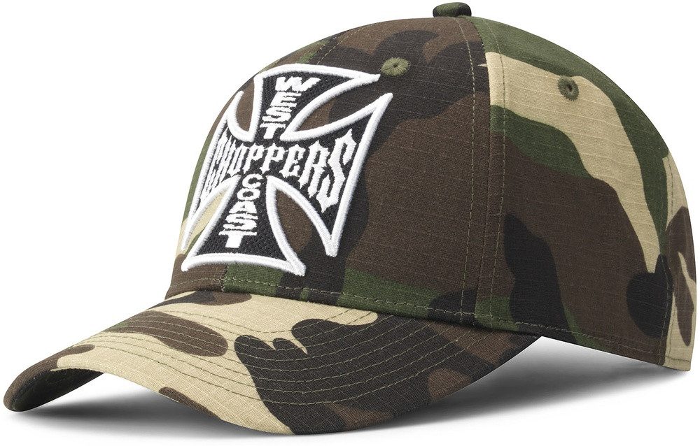 West Coast Choppers Snapback Cap Og Cross Ripstop Roundbill Hat - Woodland Camouflage