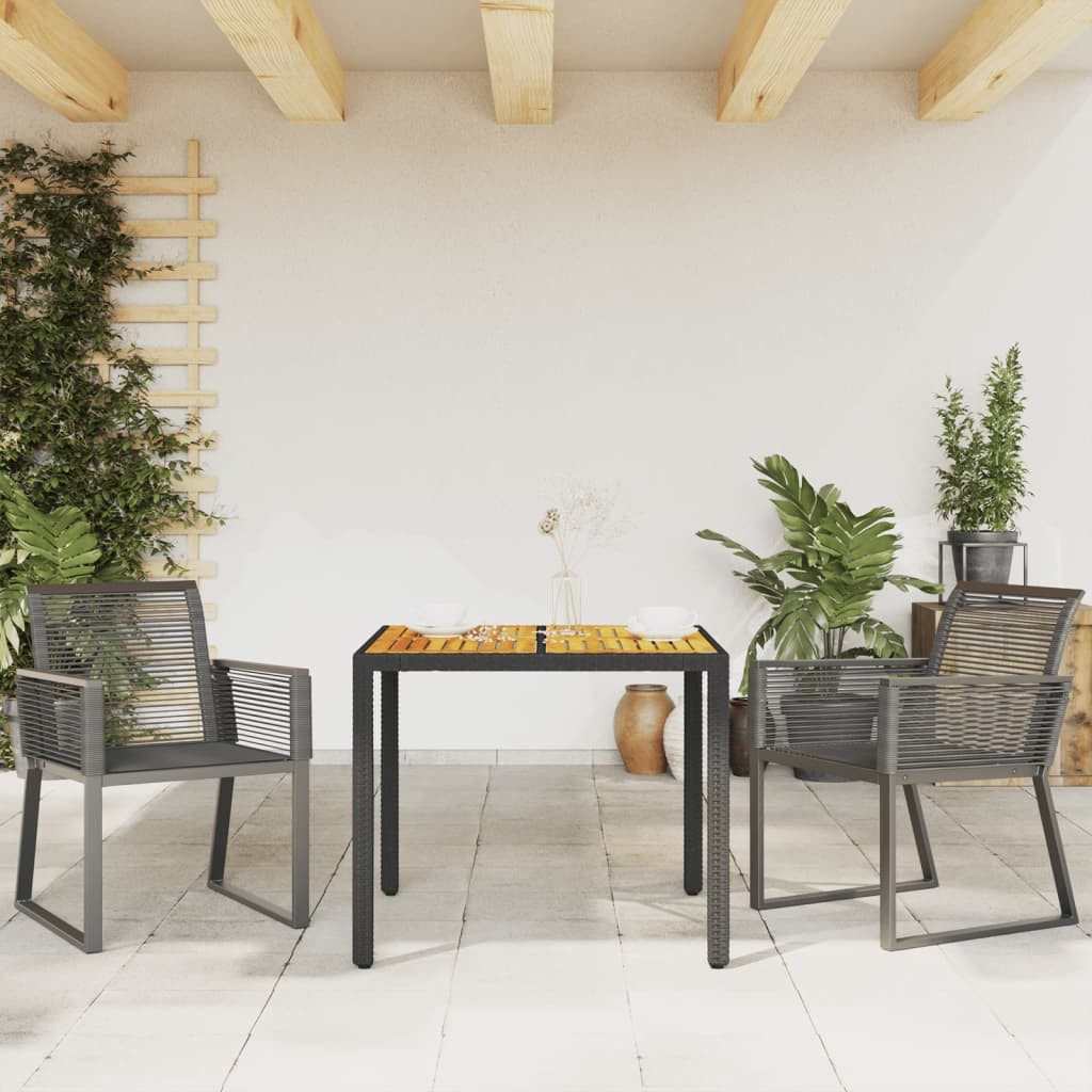 vidaXL Gartenstuhl Gartenstühle 2 Stk. Schwarz günstig online kaufen