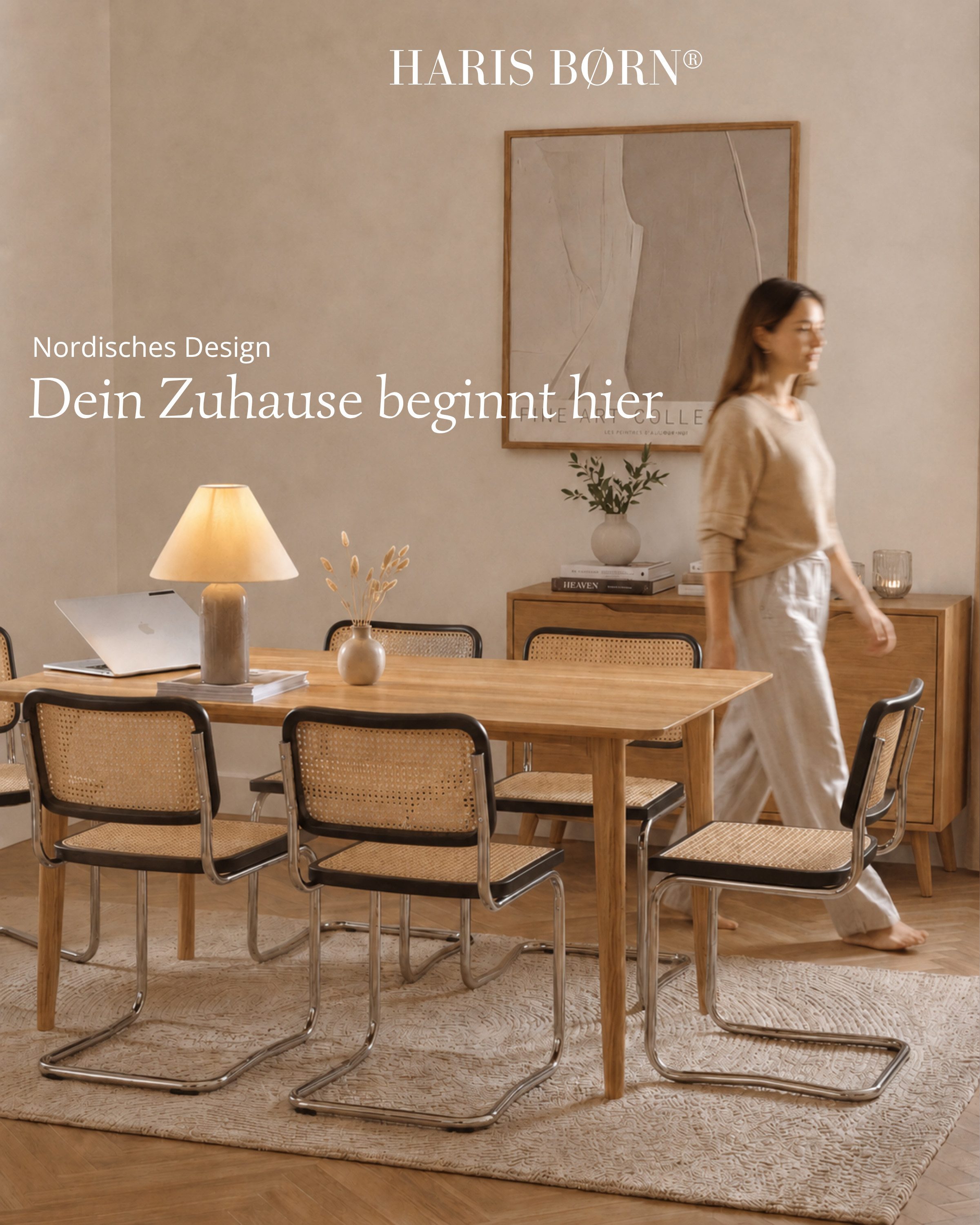 Haris Børn Freischwinger Wiener Geflecht - Handgefertigt in Italien - Premium Schwingstuhl (Set, 2 St), Hochwertige Freischwinger Stühle - Rattanstühle fürs Esszimmer