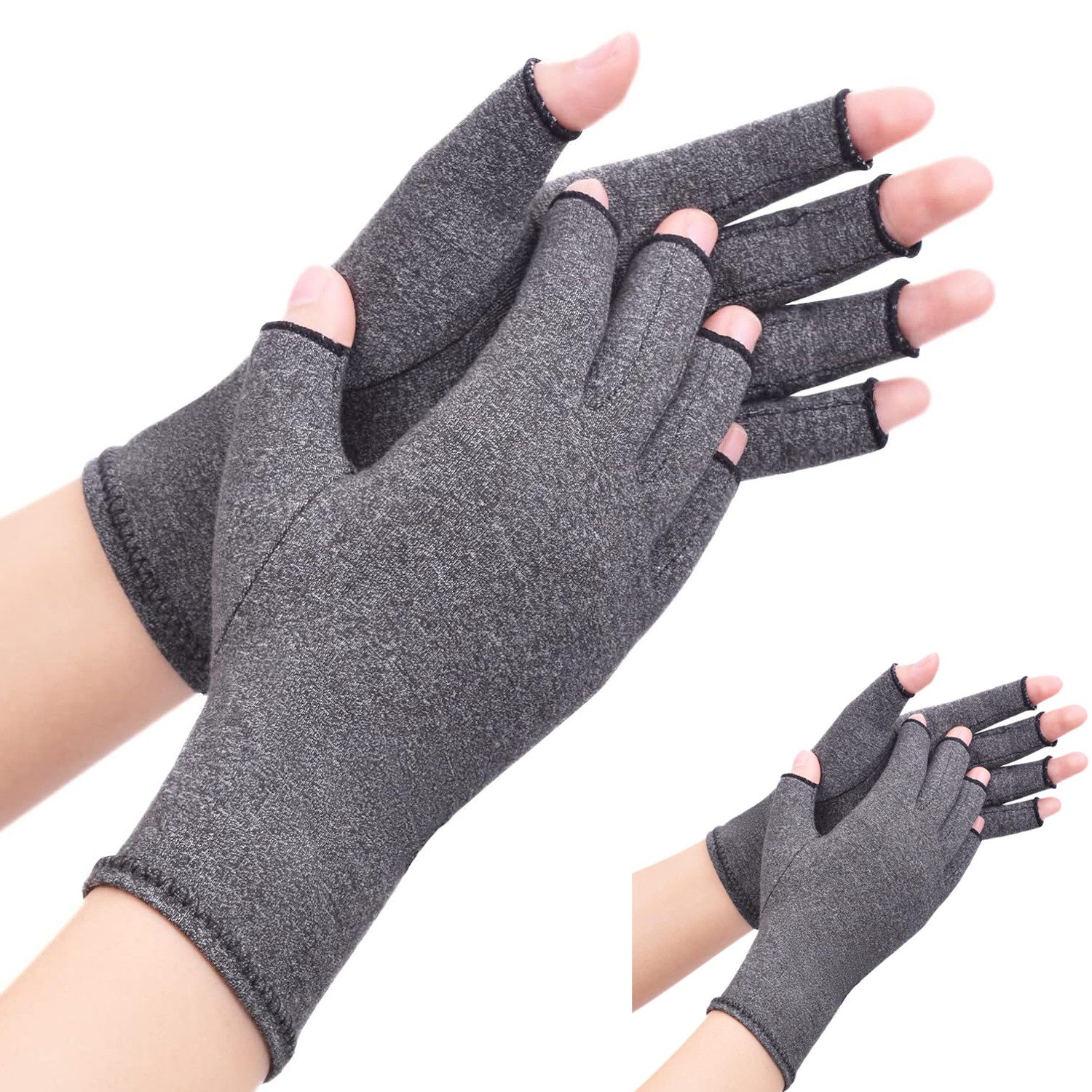 Powerwill Trainingshandschuhe Arthrose Handschuhe, 2 Paar Fitness Handschuhe für Schmerzlinderung atmungsaktiv, wärmend, elastisch