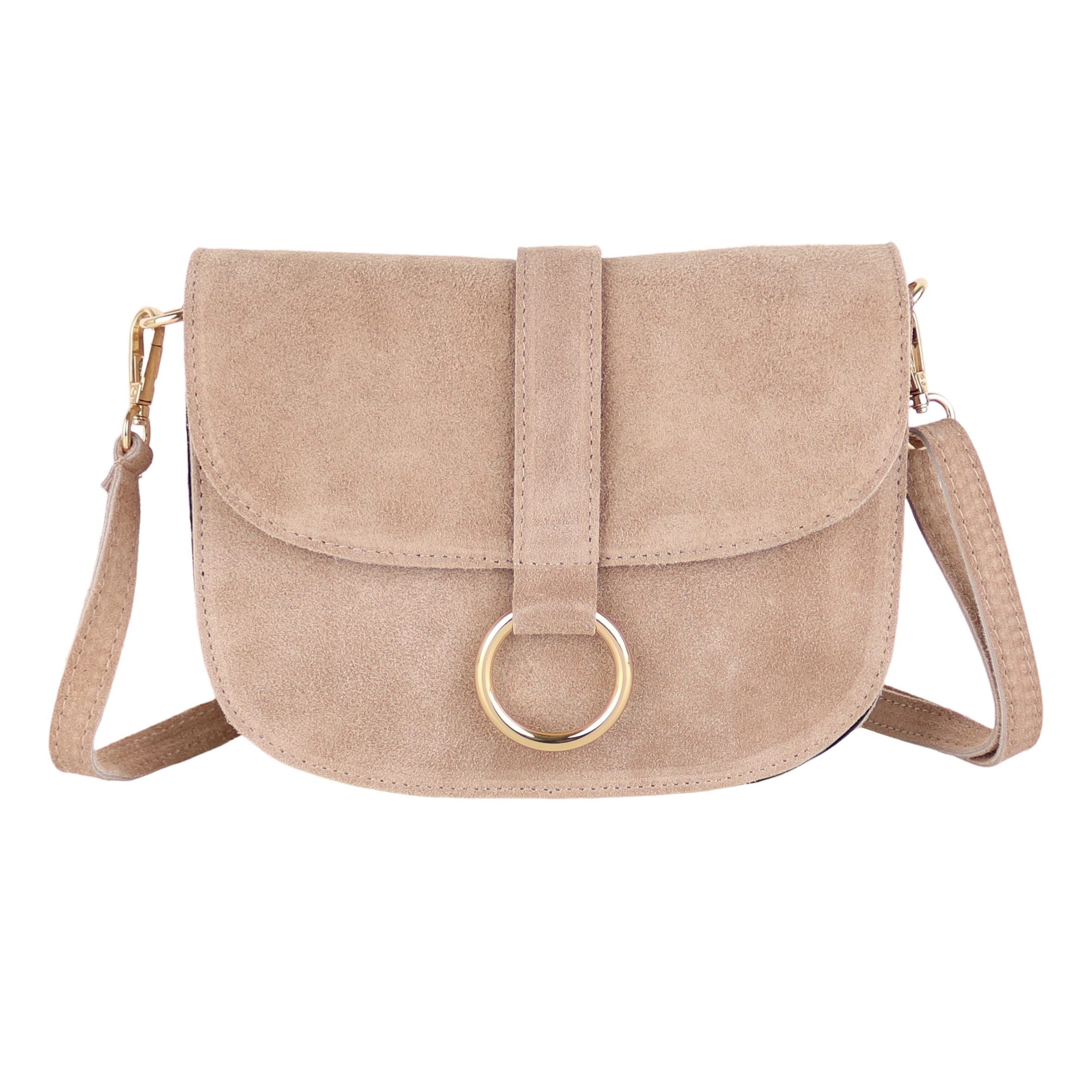 MIRROSI Umhängetasche Damen aus Echtleder, Wildleder, Made in Italy (22x17,5x6,5cm), Crossbody aus Veloursleder, Echtes Leder