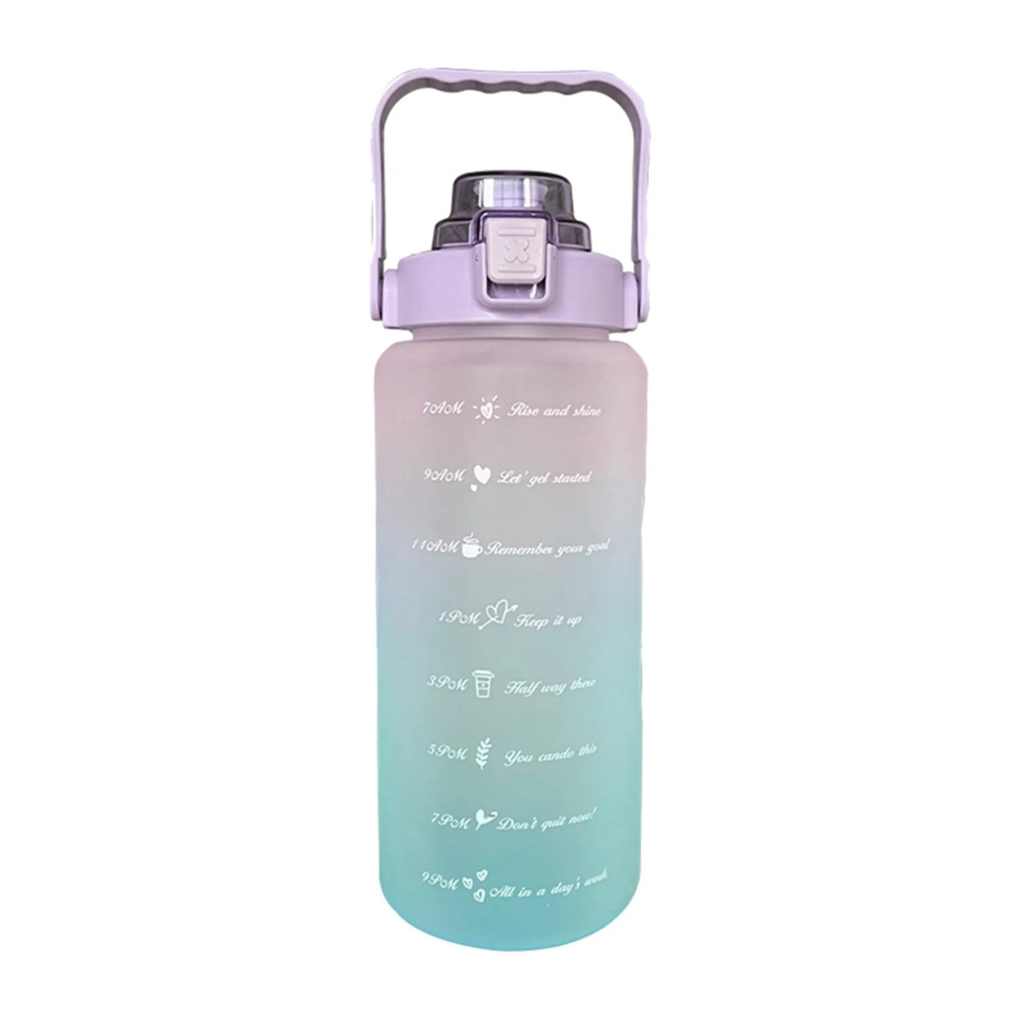 Botells Trinkflasche Wasserflasche 2 Liter Sport, Trink Motivation Skala, Tagesbedarf 2 L, geeignet für Camping, Reisen, Schule, Sport und Büro