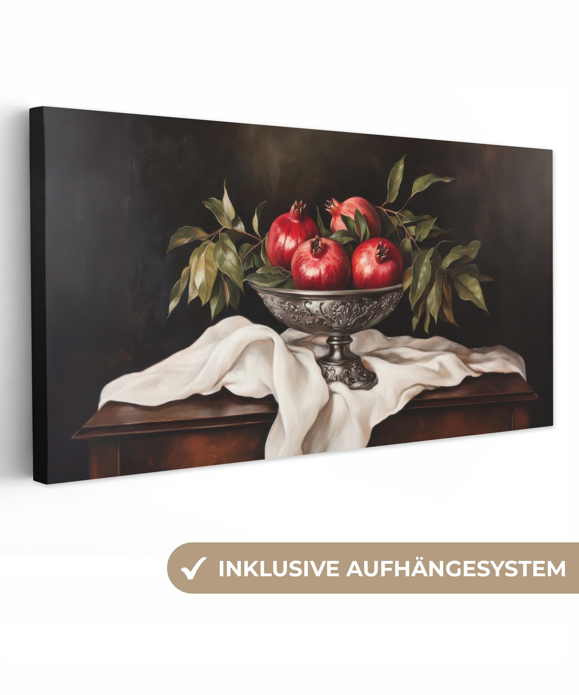 OneMillionCanvasses® Leinwandbild Panorama Granatäpfel - Klassisch günstig online kaufen