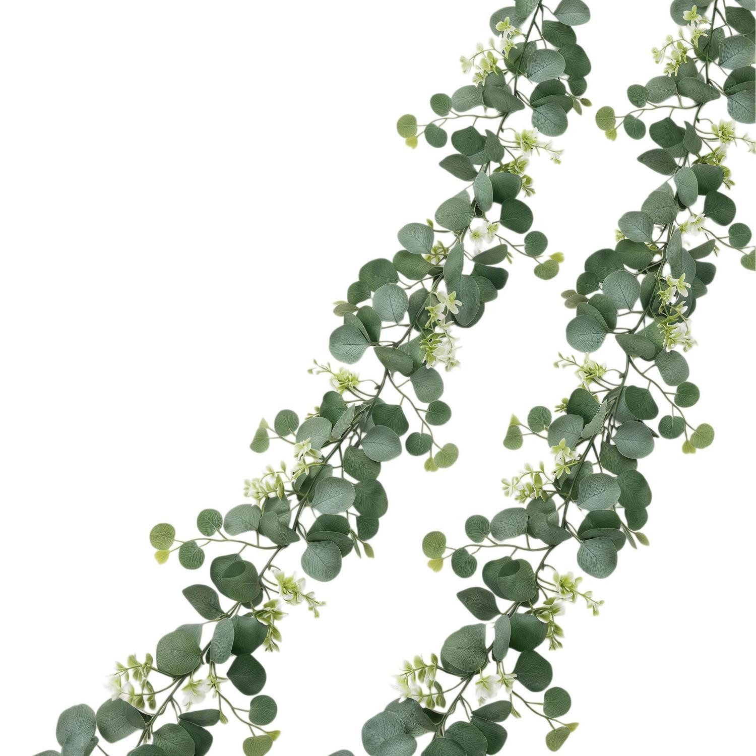 LuxusKollektion Girlande Eukalyptus Girlande 1,8m Grün Künstlich Tischdeko Hochzeit