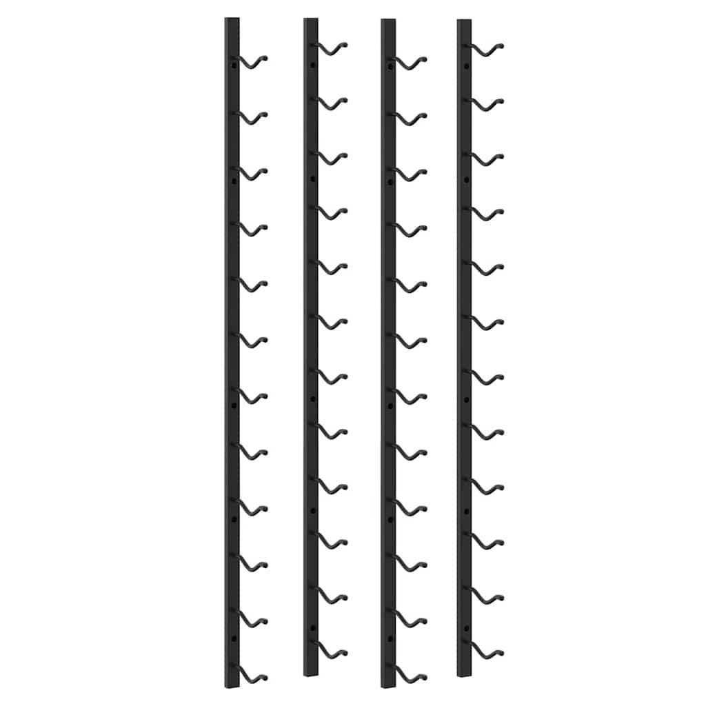 vidaXL Weinregal Wand-Weinregale für 12 Flaschen 2 Stk. Schwarz Eisen, 1-tlg.