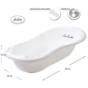 Maltex Babybadewanne 2 Teile Set - LULU + TUCH - Babybadeset Zubehör Pflege Wanne, (Made in Europe Premium Set), ** Babywanne + Badesitz + Tuch **