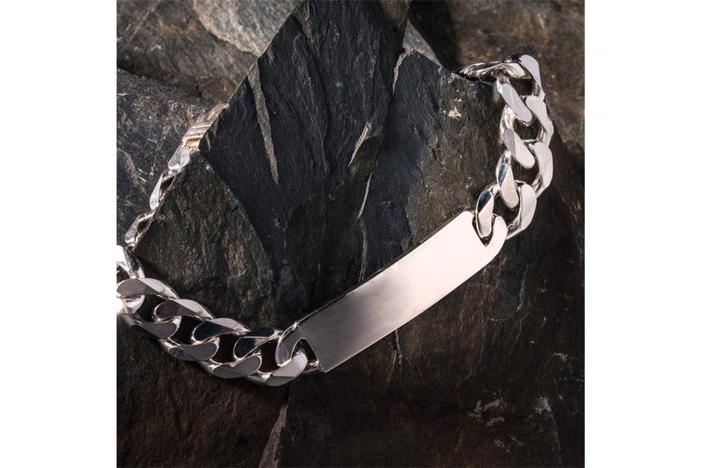 Silberkettenstore Silberarmband Gravurarmband 12,5mm - 925 Silber, Länge wählbar von 18-25cm