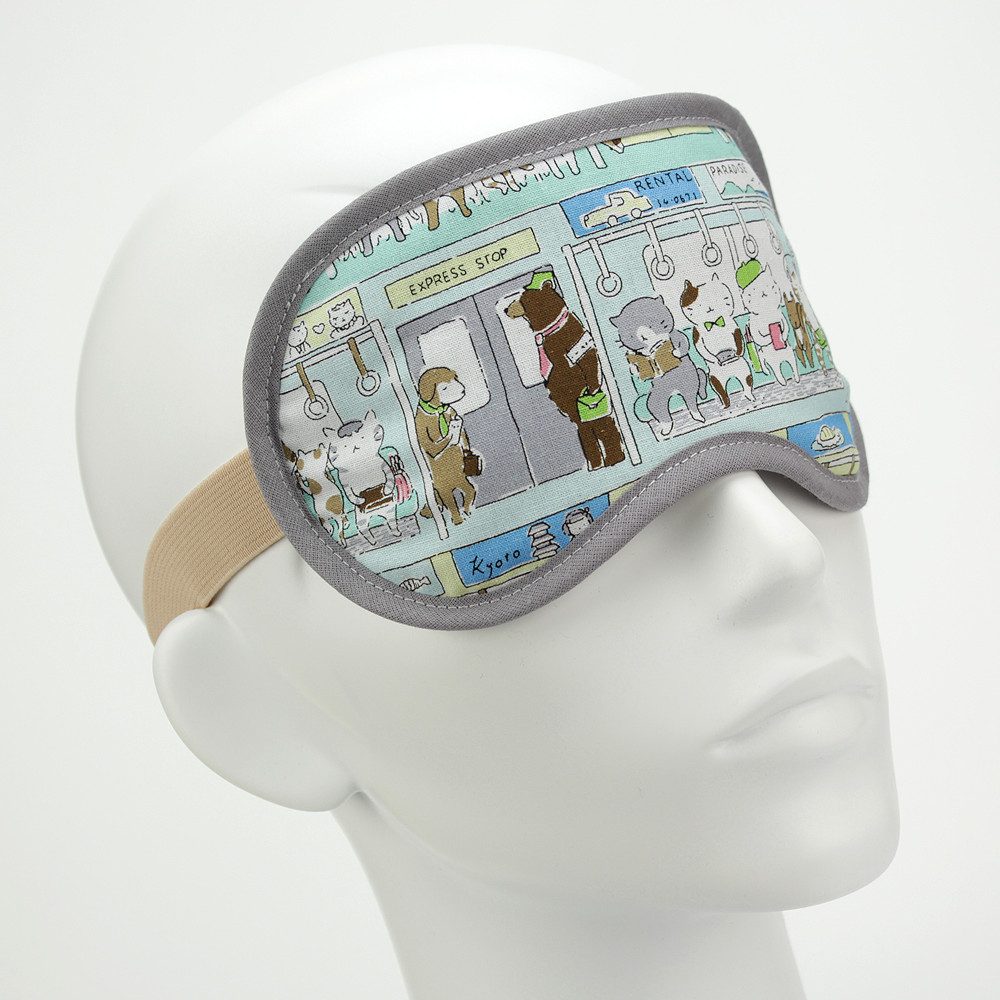 BEAZZ Schlafmaske Schlafmaske, Augenmaske, Schlafbrille - ÖPNV-Katze, Bequem - Perfekte Abdunklung, 1-tlg., HANDMADE IN GERMANY