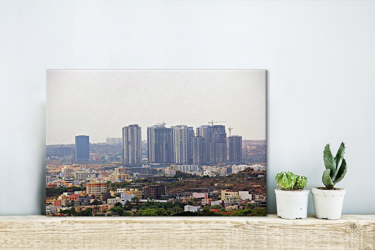 Aufhängefertig, Wanddeko, Leinwandbild Wandbild Leinwandbilder, Asien, von cm Skyline in Die 30x20 (1 OneMillionCanvasses® St), Indien, Hyderabad,