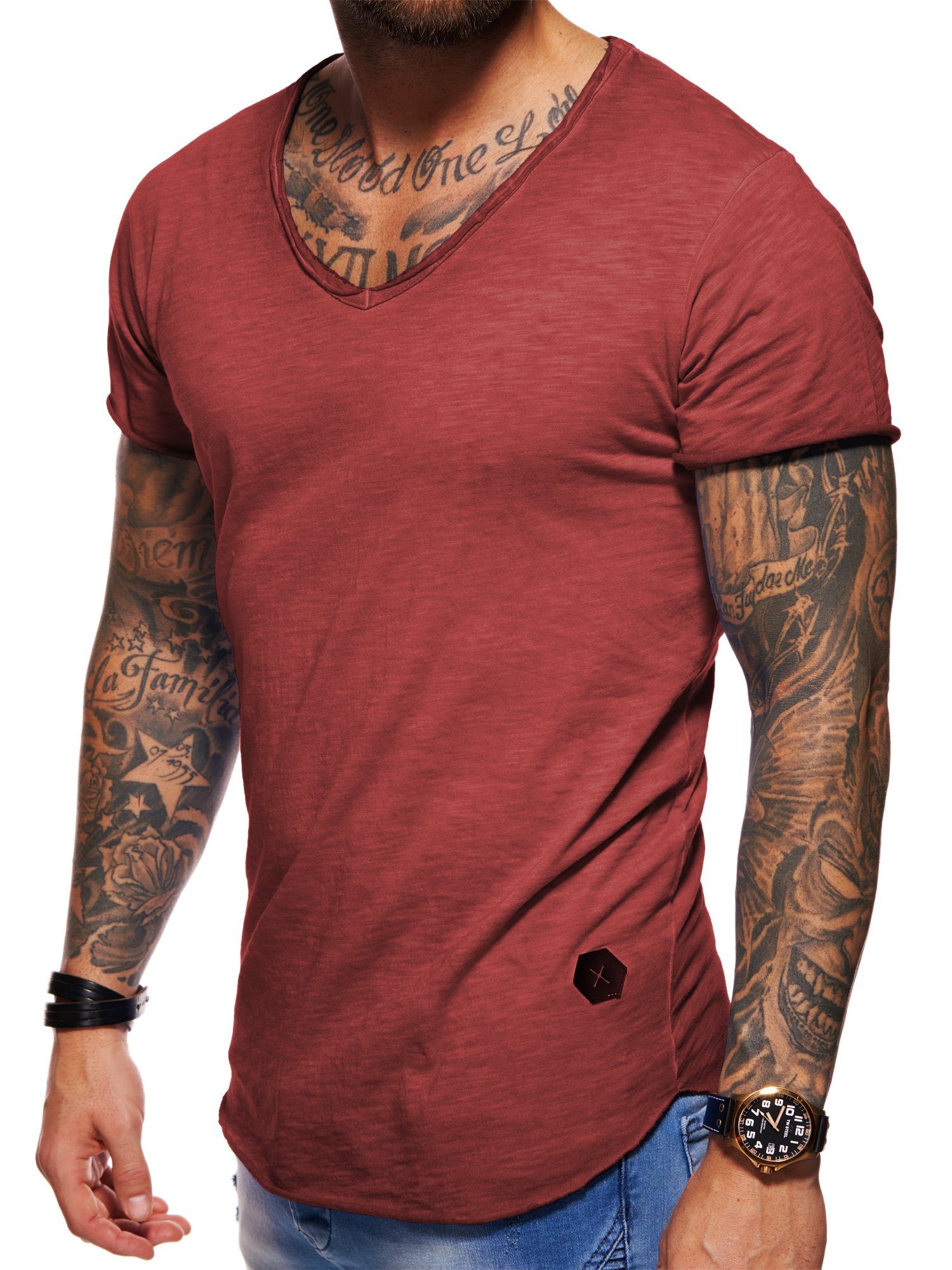 behype T-Shirt für Herren mit V-Ausschnitt günstig online kaufen