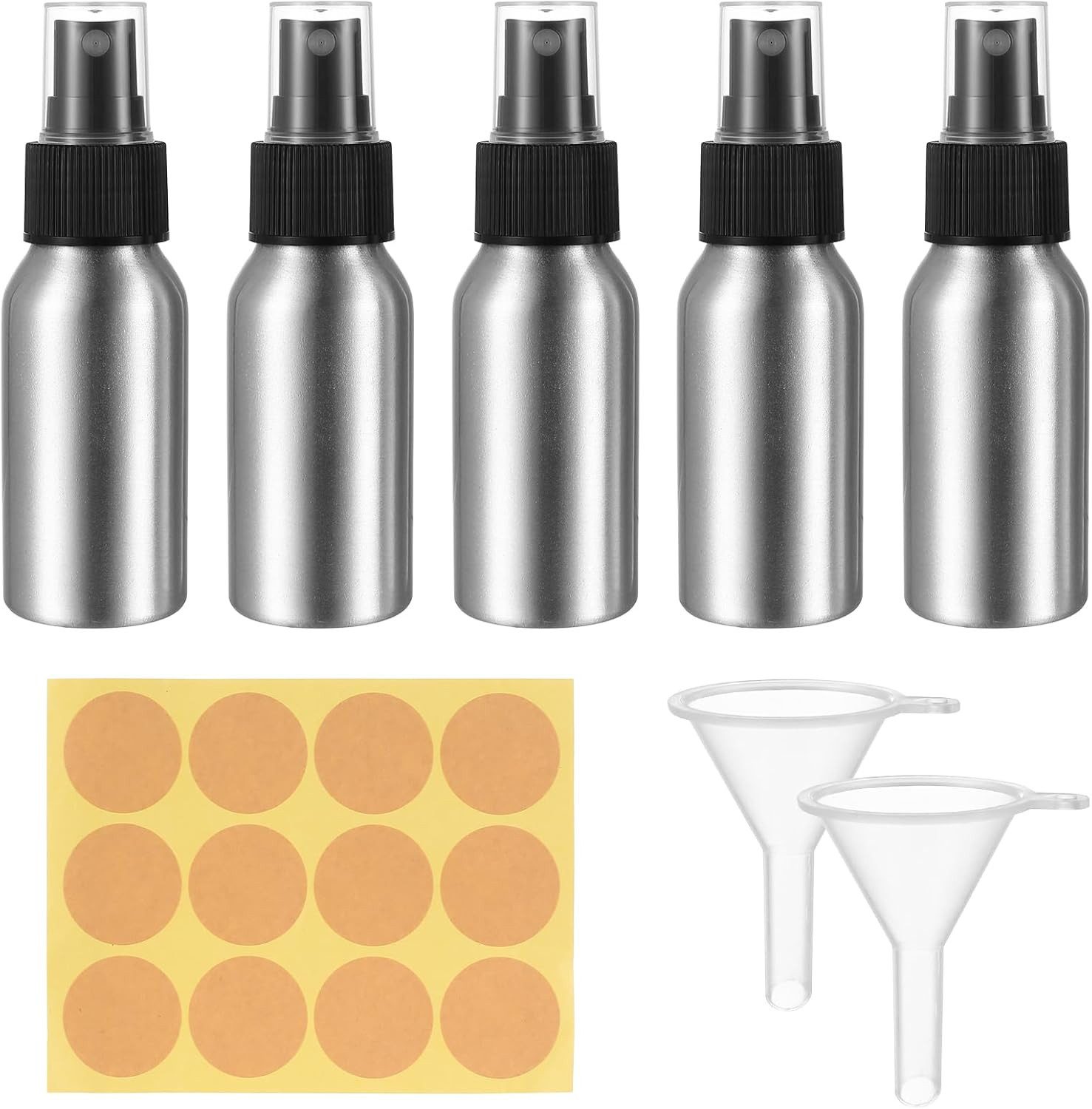 FELIXLEO Parfümzerstäuber 5 Stück Aluminium Sprühflasche 50ml Zerstäuber Leerflasche (1 St)