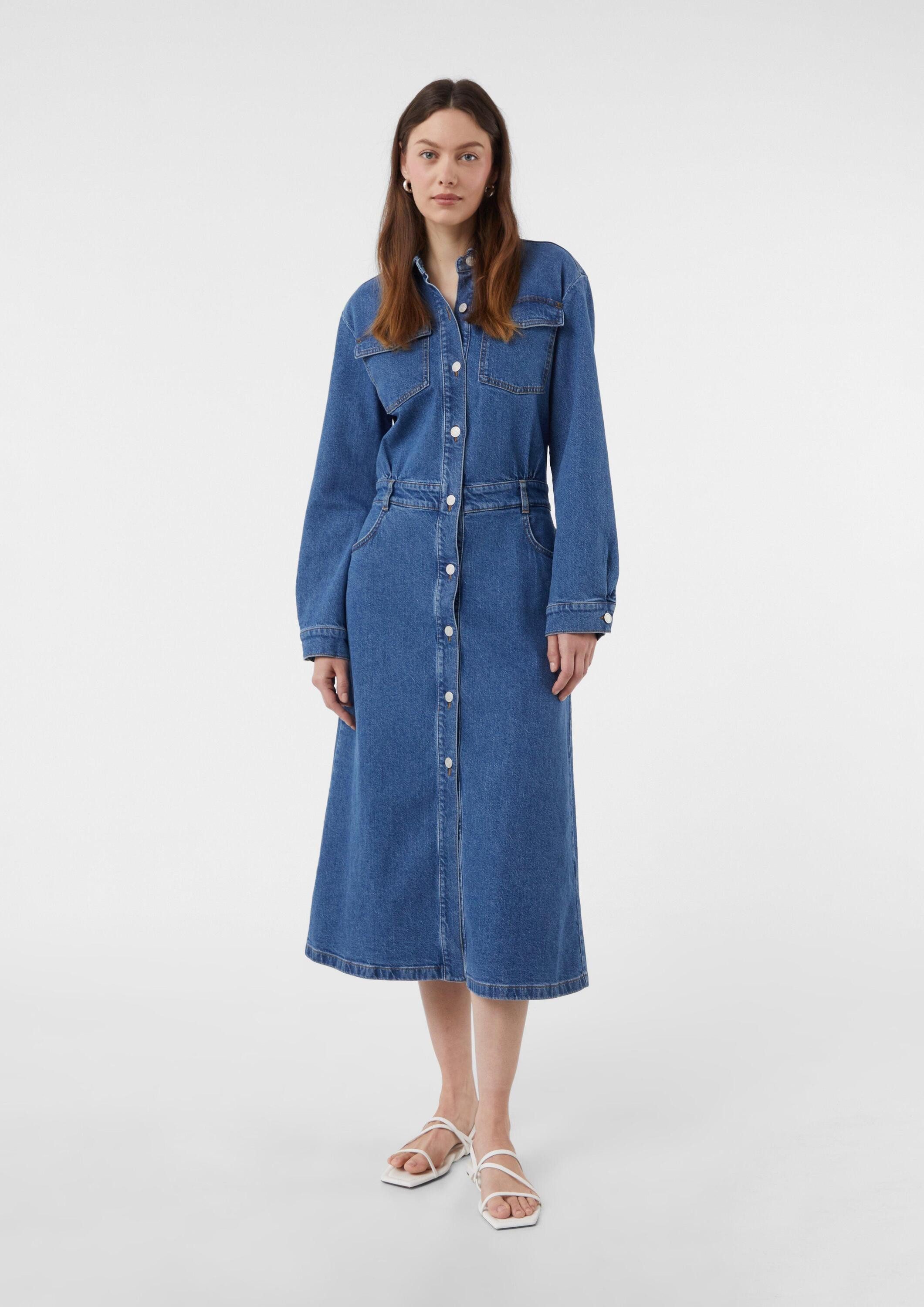 comma Midikleid Kleid Midikleid aus heavy Denim
