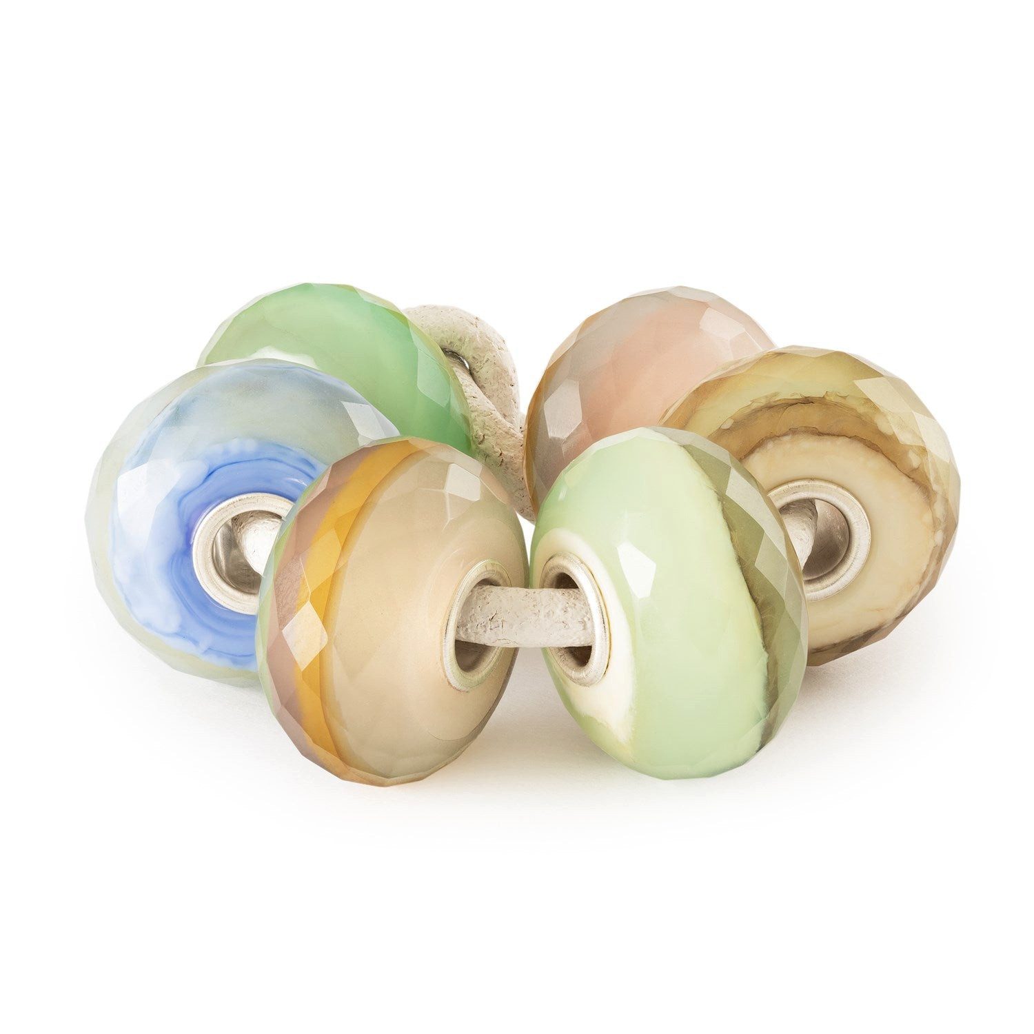 Perle Trollbeads Ricordi TGLBE-10409 - Argent Multicolore Ovale - Neuf Sans Emballage