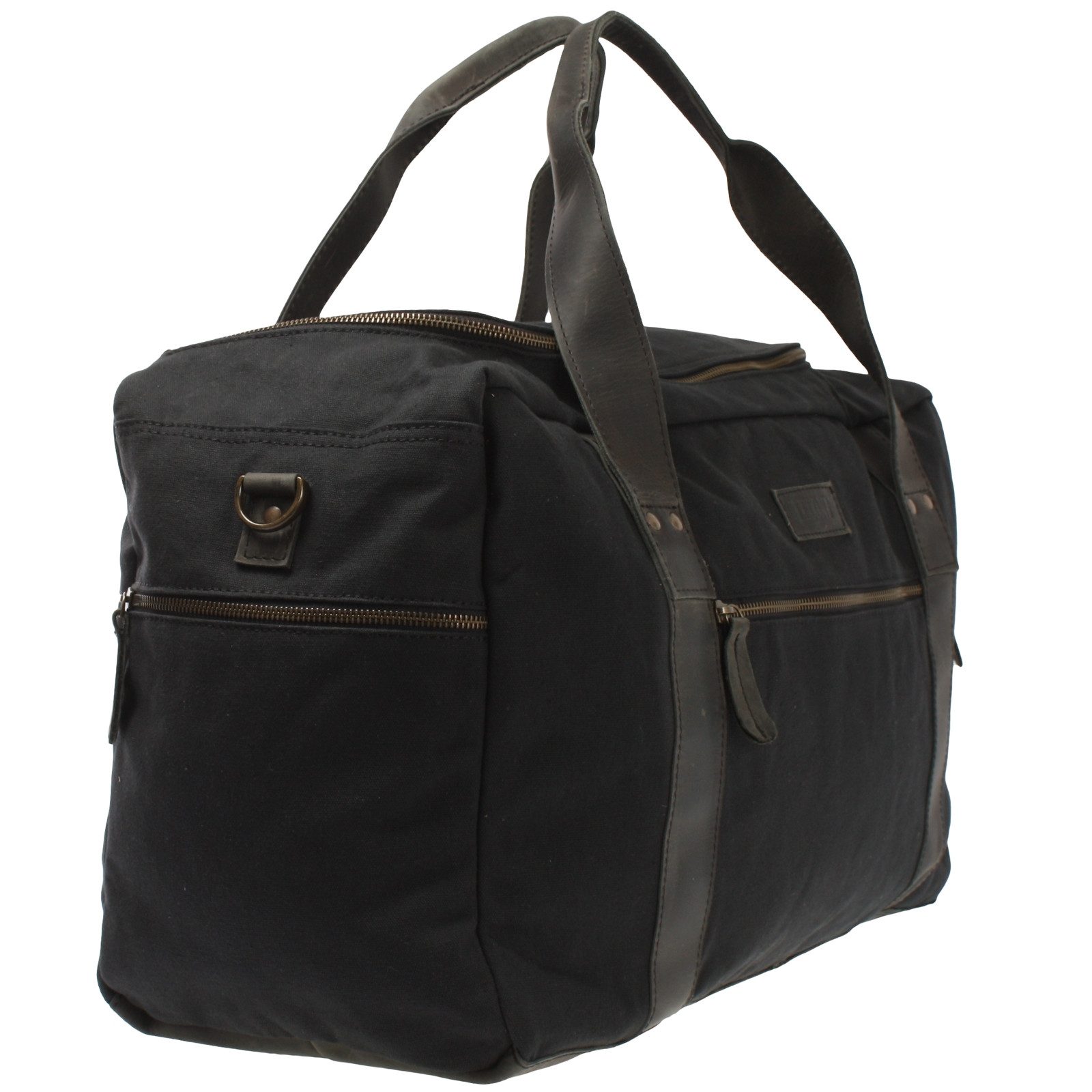 LECONI Weekender Sporttasche Reisetasche Damen & Herren Handgepäck Leder Canvas LE2014, Geräumiges & flexibel - viele Außenfächer - 55x30x21 cm