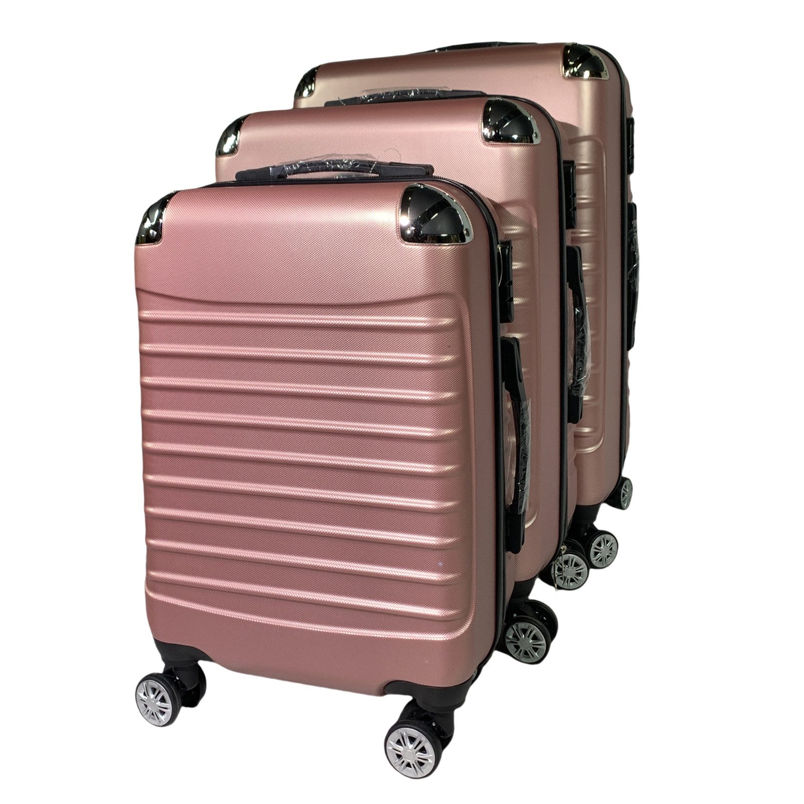 HTI-Living Kofferset 3-teiliges Hartschalen-Kofferset Wave, 4 Rollen, (Set, 3 Koffer in verschiedenen Größen), 20" 24" 28"