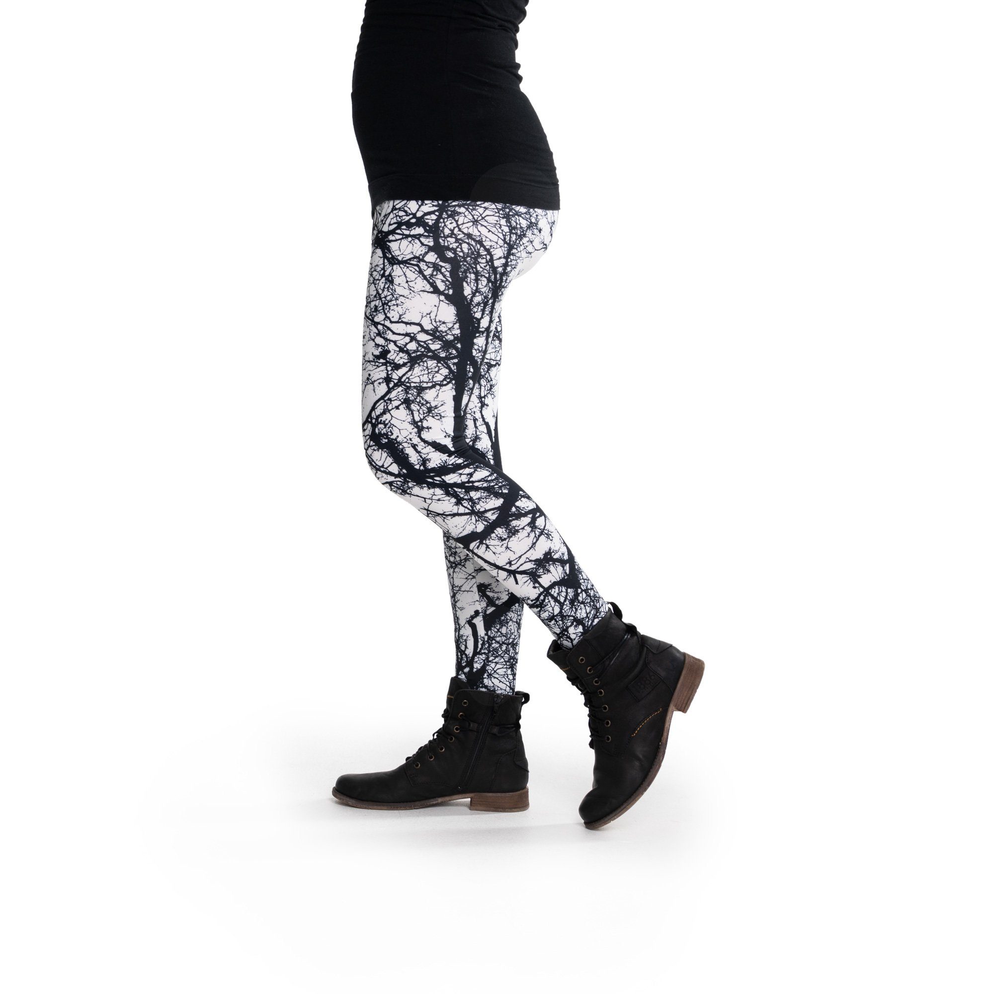 cosey Leggings Bunte Bedruckte Motiv-Leggings Baum/Wald (Einheitsgröße XS-L) Trees