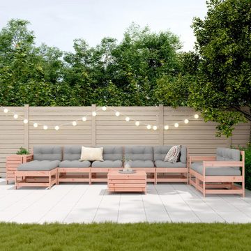 vidaXL Gartenlounge-Set 10-tlg. Garten-Sofagarnitur Massivholz Douglasie, (1-tlg)