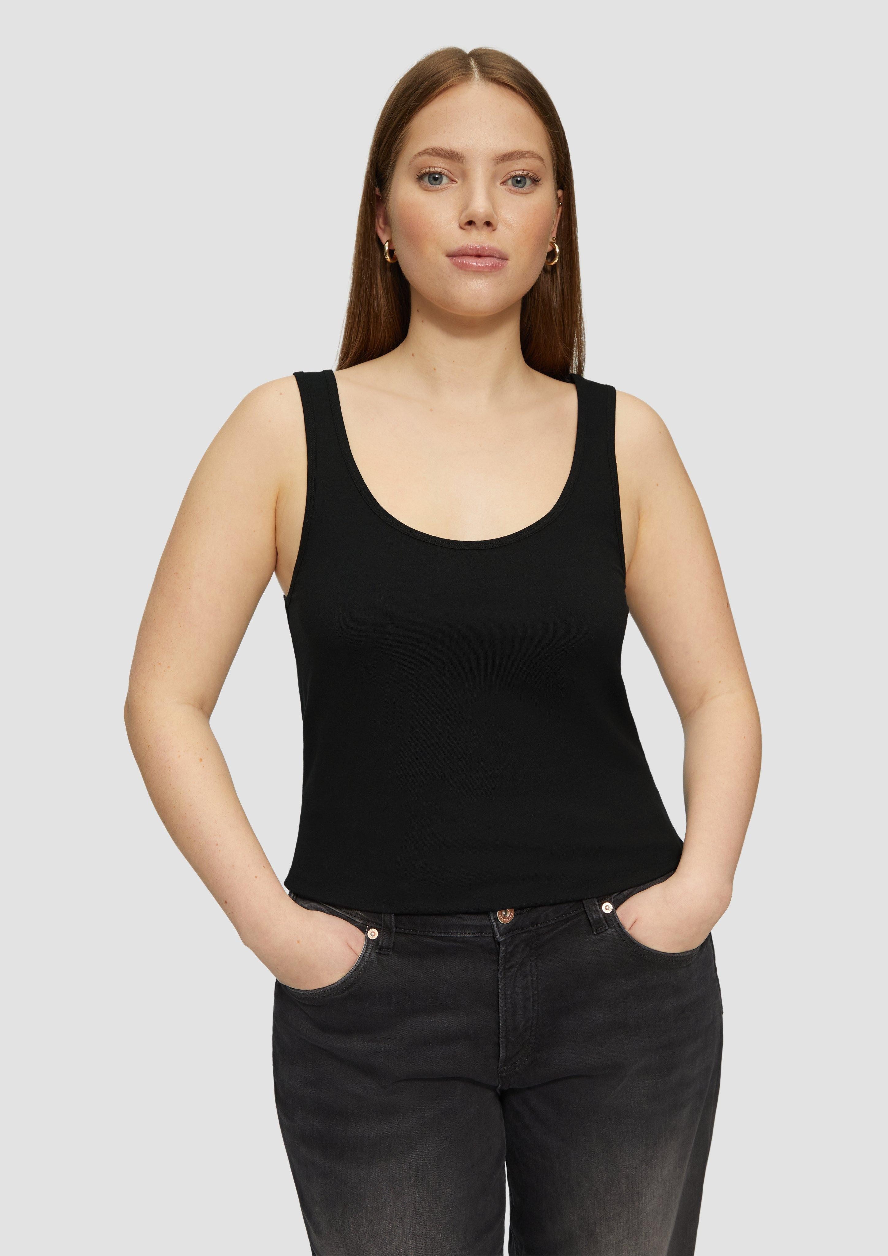 Kurzarmshirt Top aus Baumwolljersey