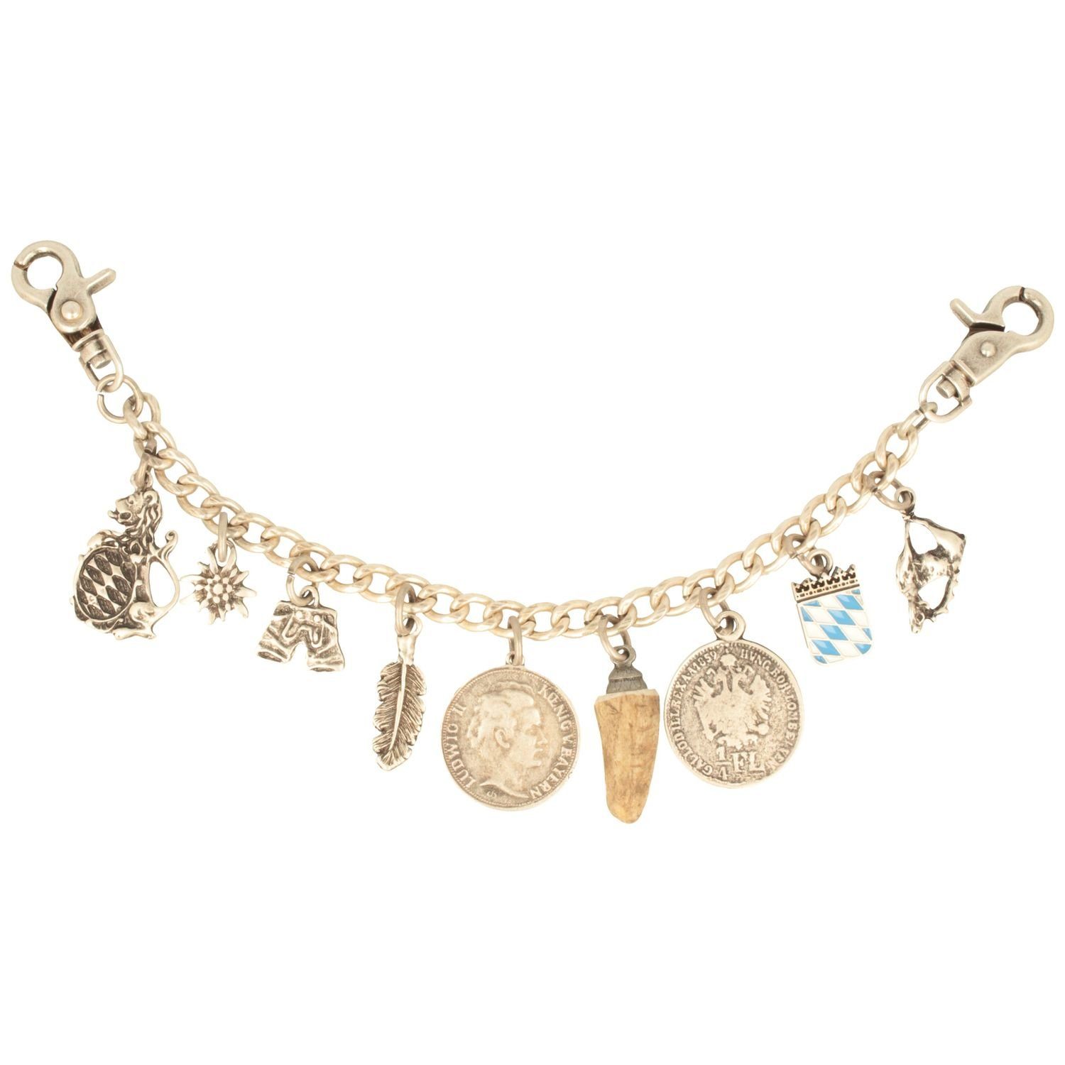 Breiter Hosenkette, Trachten-Charivari mit bayerischen Motiven