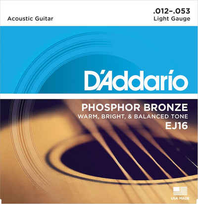 Daddario Saiten »EJ16«, für Westerngitarre, Phosphor Bronze, 12-53