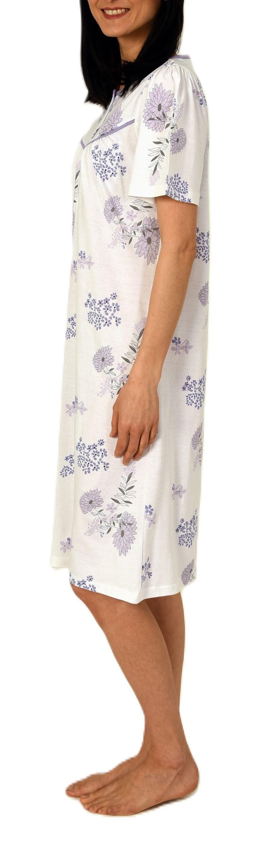 Normann Nachthemd Damen kurzarm Nachthemd im klassischen fraulichen Design
