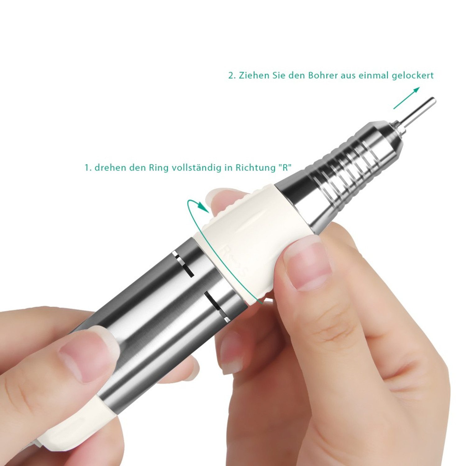 JSDA Maniküre-Pediküre-Set, Nagelfräser 30000 U/min mit Fußpedal & 4 Bits