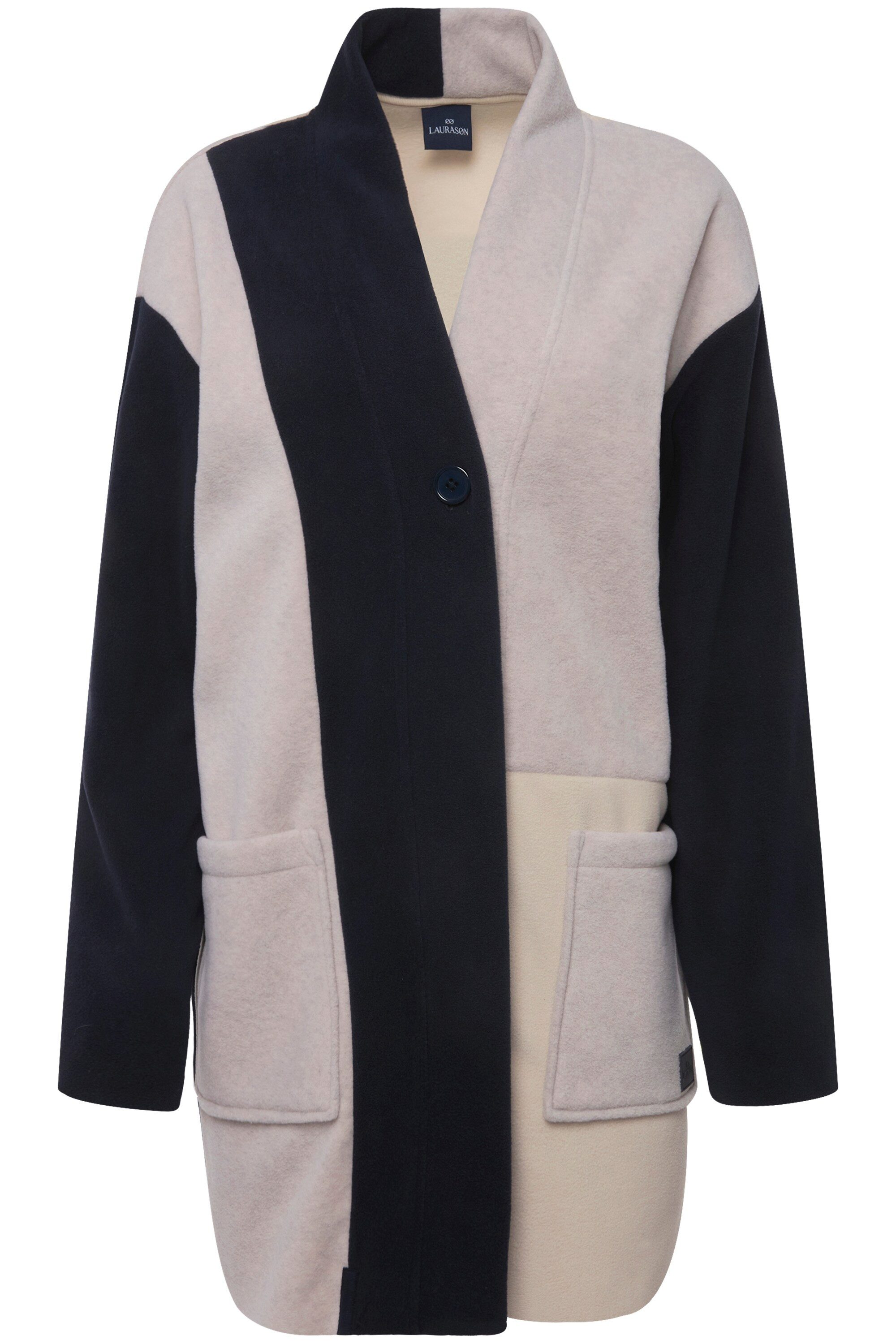 Laurasøn Sweatjacke Jacke Fleece Colorblocking Kelchkragen günstig online kaufen