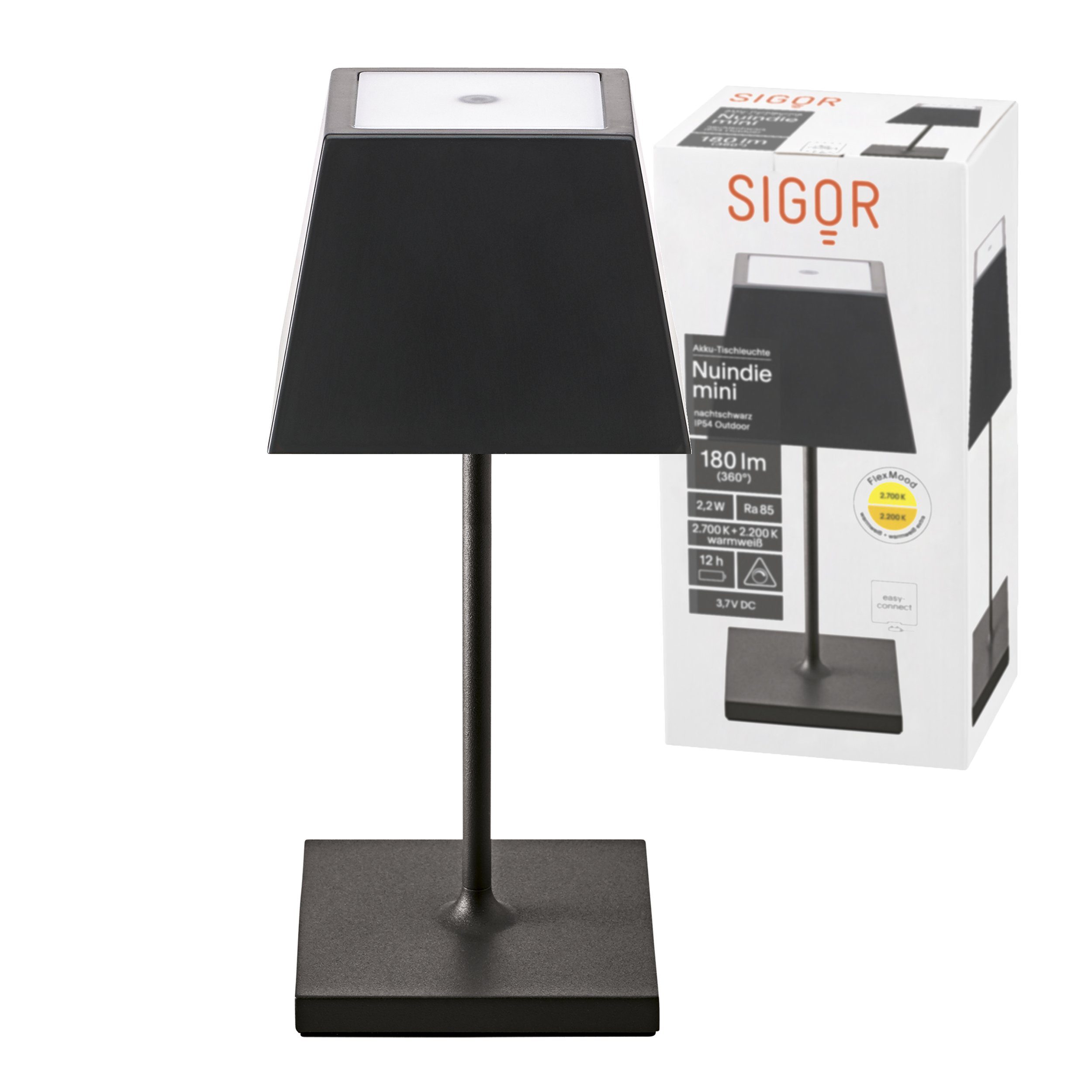 SIGOR LED Tischleuchte Platine, Mini Nachtschwarz LED Tischleuchte Dimmbar, eckig, 2700 NUINDIE 1
