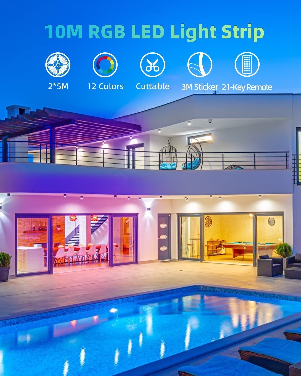 ZMH LED-Streifen 5m x 2 LED-Streifen günstig online kaufen