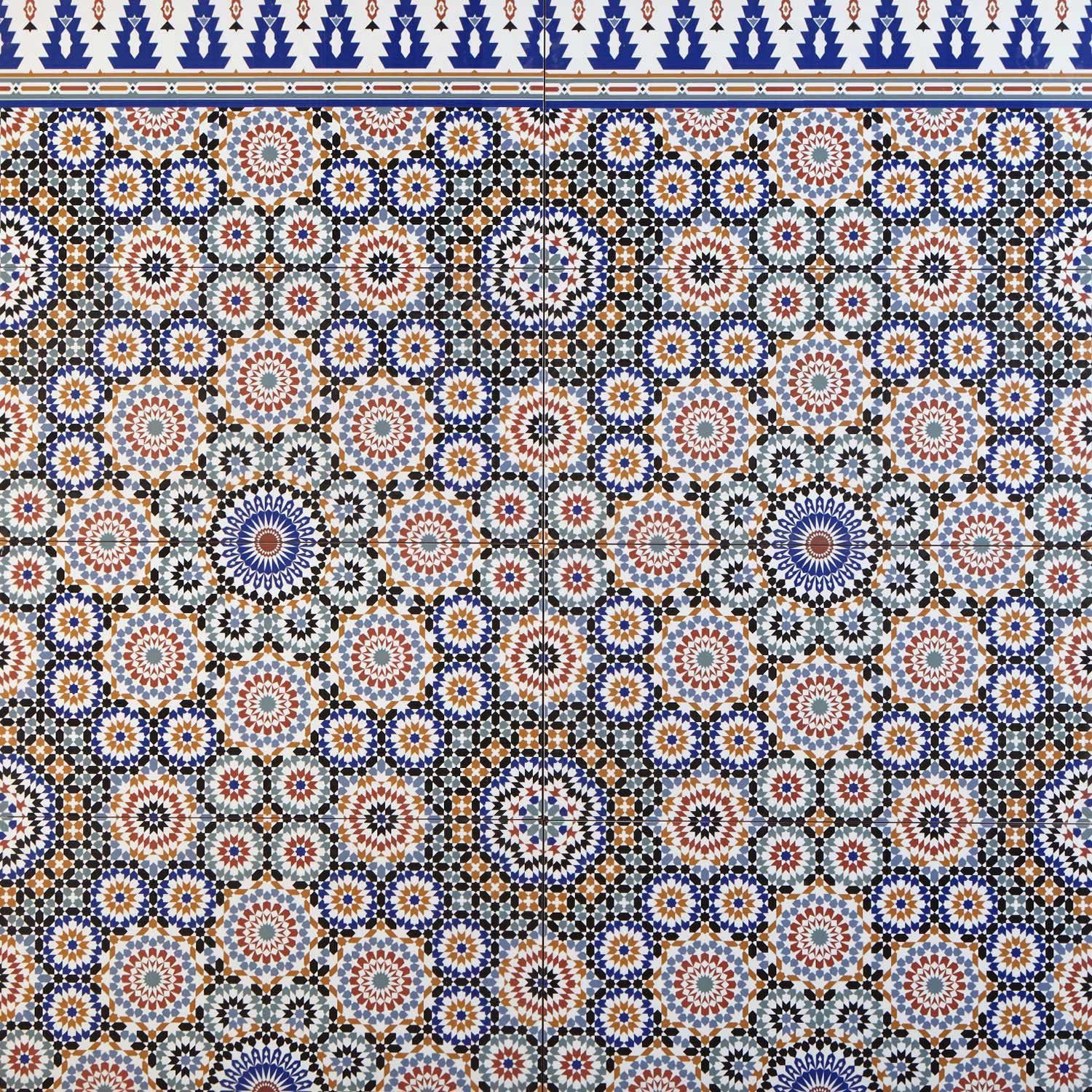 Casa Moro Keramik Wandfliese Orientalische Fliesen Tamaris 50x25 cm rechteckig 1qm bunt, mit Endlos Mosaik Muster
