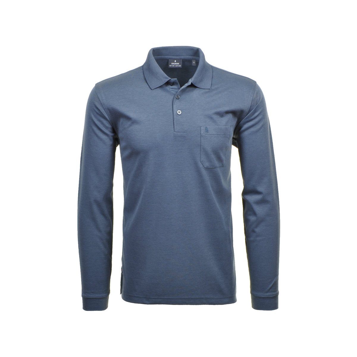 RAGMAN Langarmshirt blau regular (1-tlg)