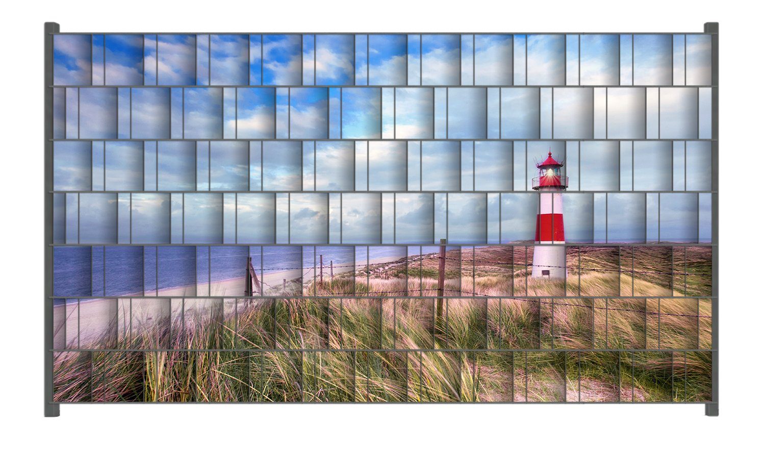 Wallario Sichtschutzstreifen Leuchtturm am Strand von Sylt