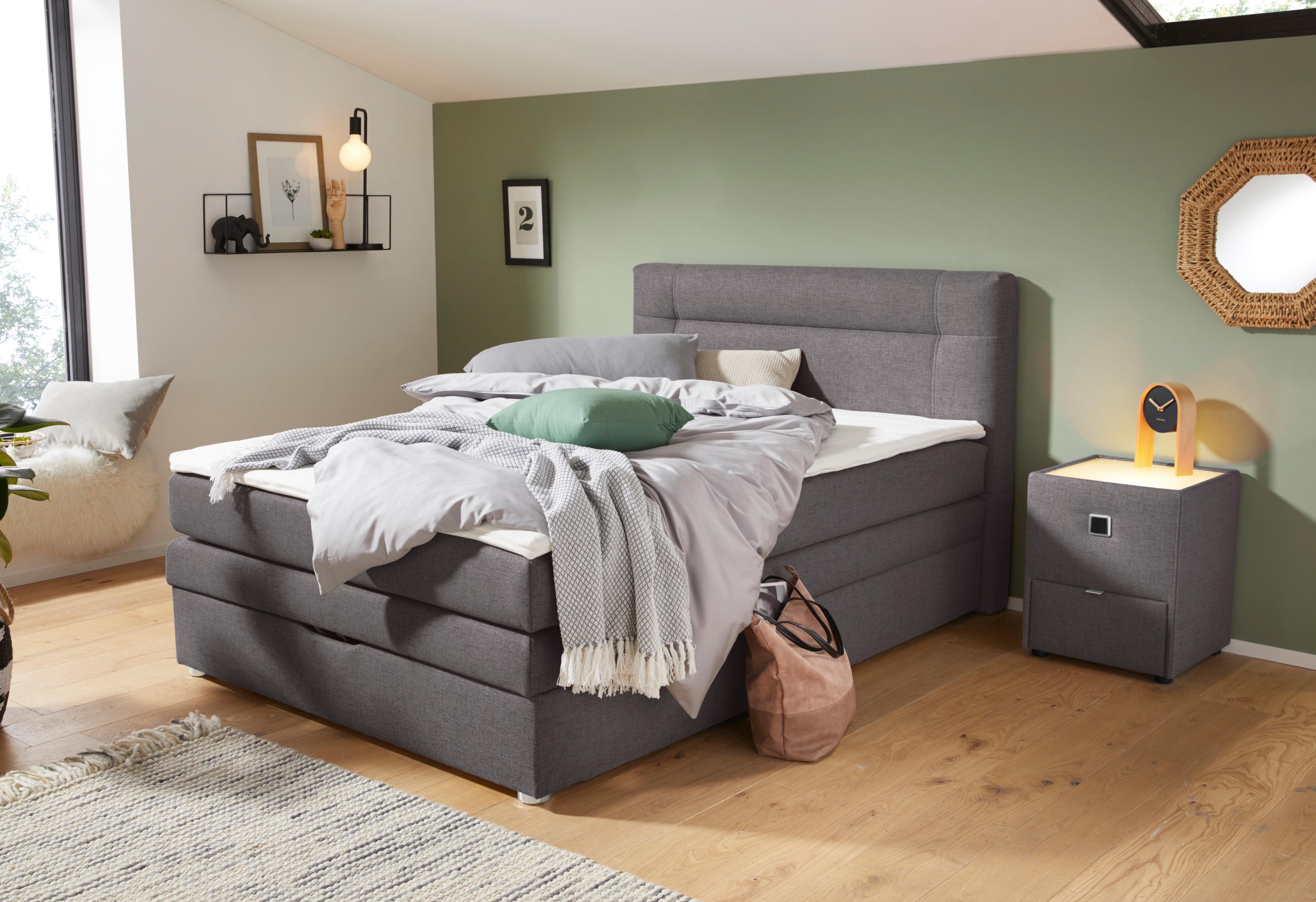 Jockenhöfer Gruppe Boxspringbett Carmen, mit Bettkasten und Topper, erhältlich in 120 & 140cm Breite