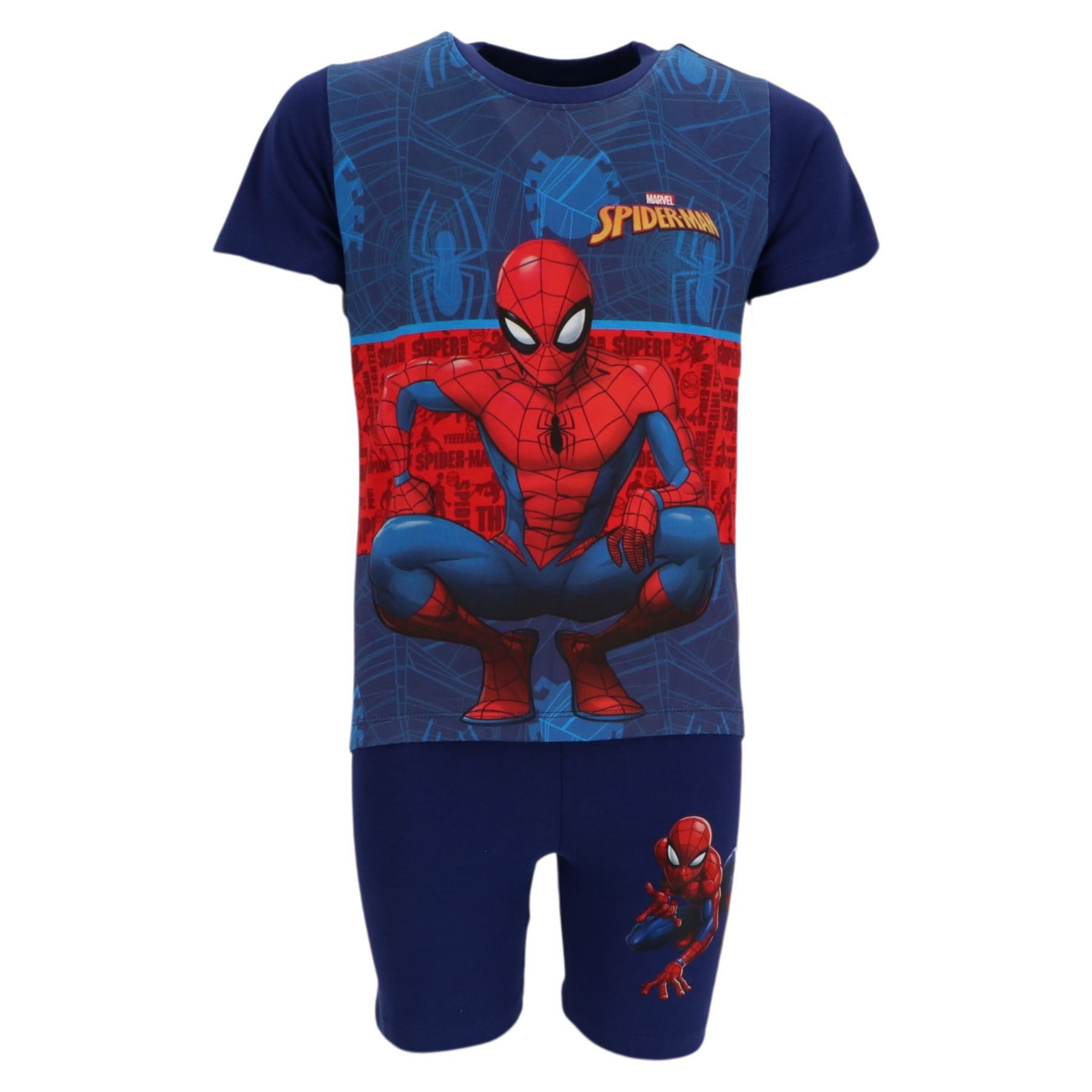 MARVEL Pyjama Spider Man Shortama Kinder Baumwolle Schlafanzug Set (2 tlg)