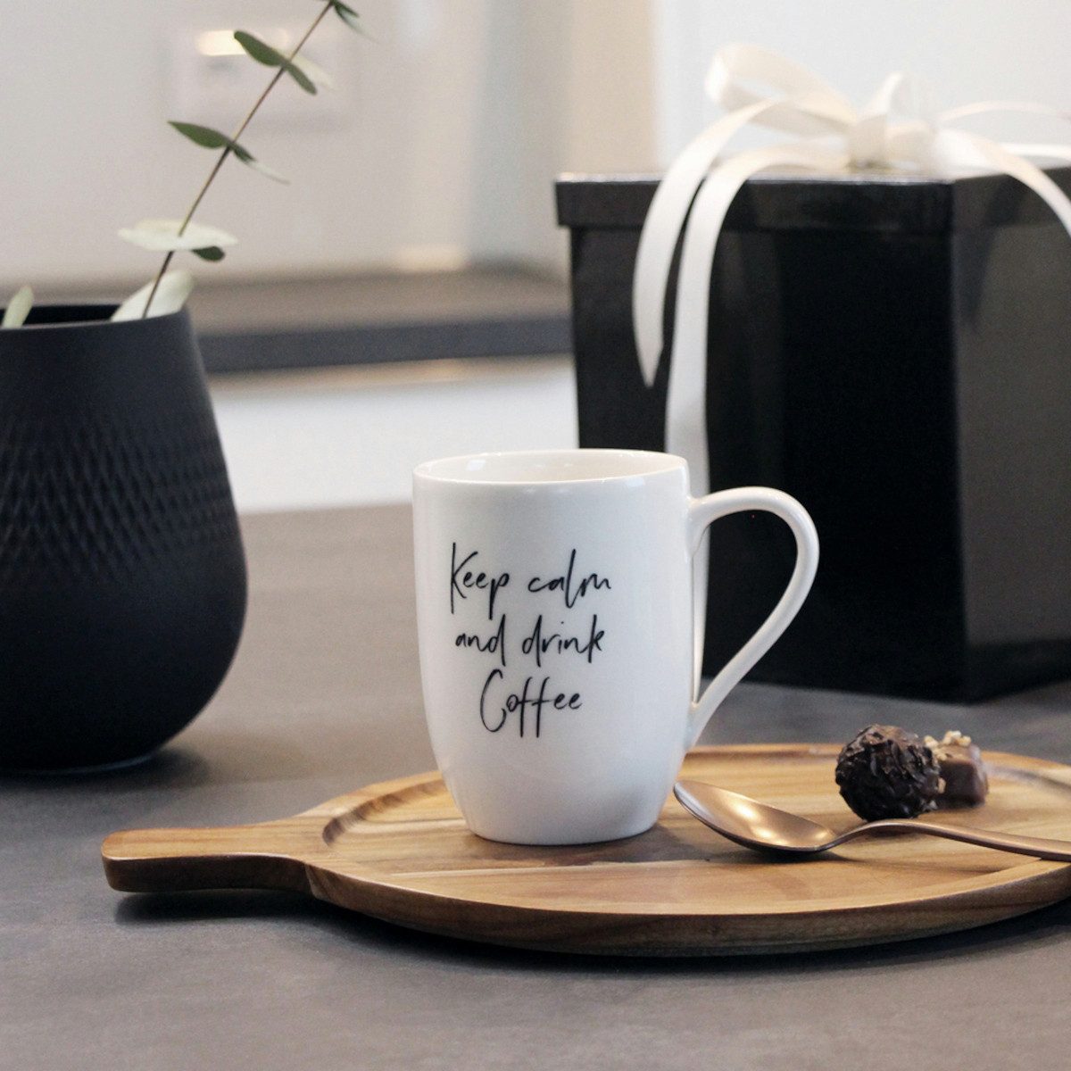 Villeroy & Boch Becher Statement Becher m. Henkel Keep Calm 0,34 l, Premium Porcelain