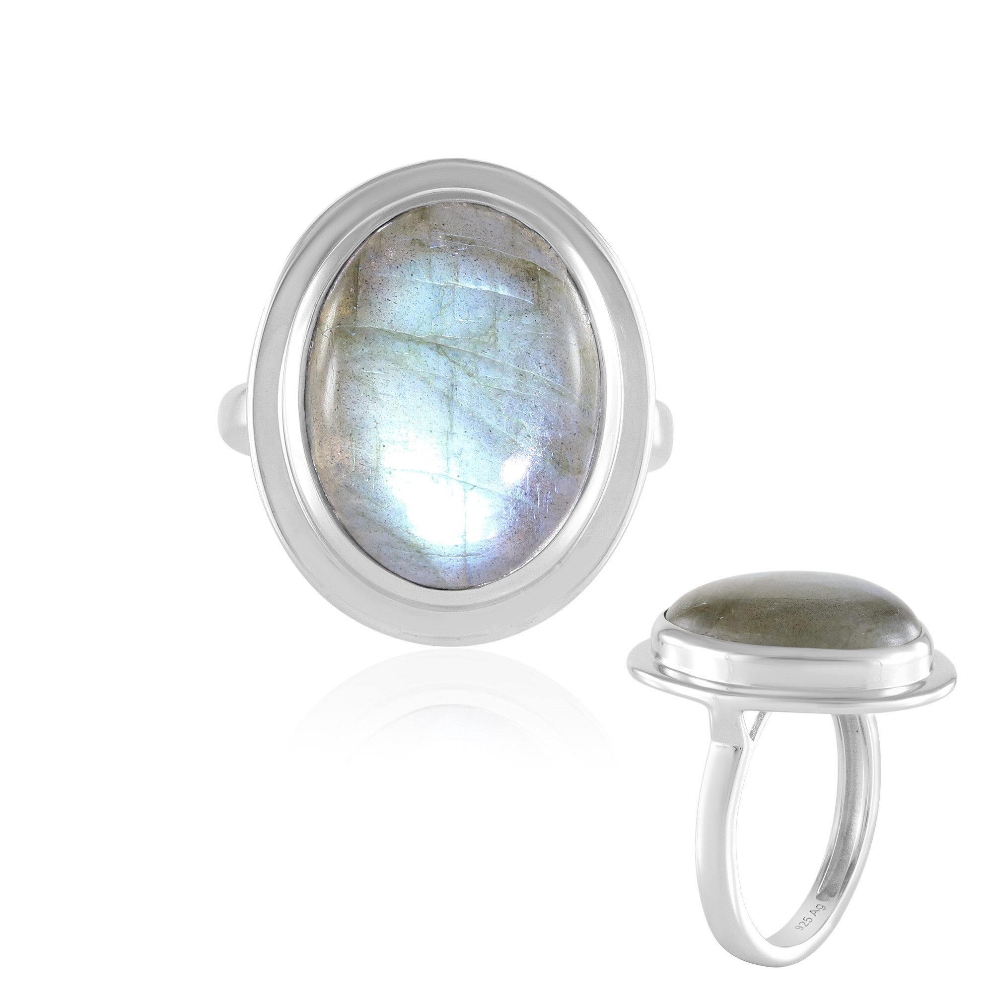 Cavill Solitärring Madagaskar Labradorit Plated Silber Ring (1-tlg)
