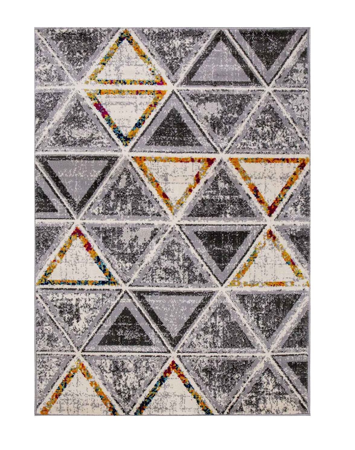Vimoda Teppich Teppich Wohnzimmer Geometrisches Muster in Bunt, Rechteckig, Läufer Dreieck Muster