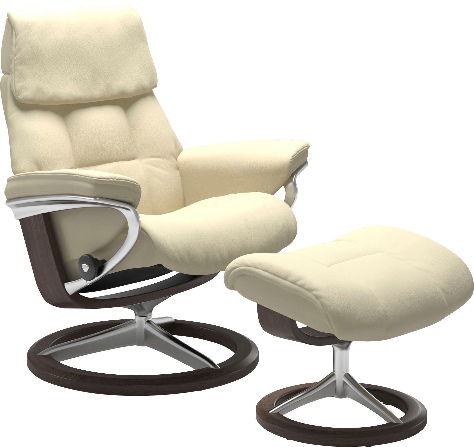 Braun Stressless® Größe Wenge, (Set), Eiche, Relaxsessel Gestell mit S, Signature Base, Schwarz & Ruby