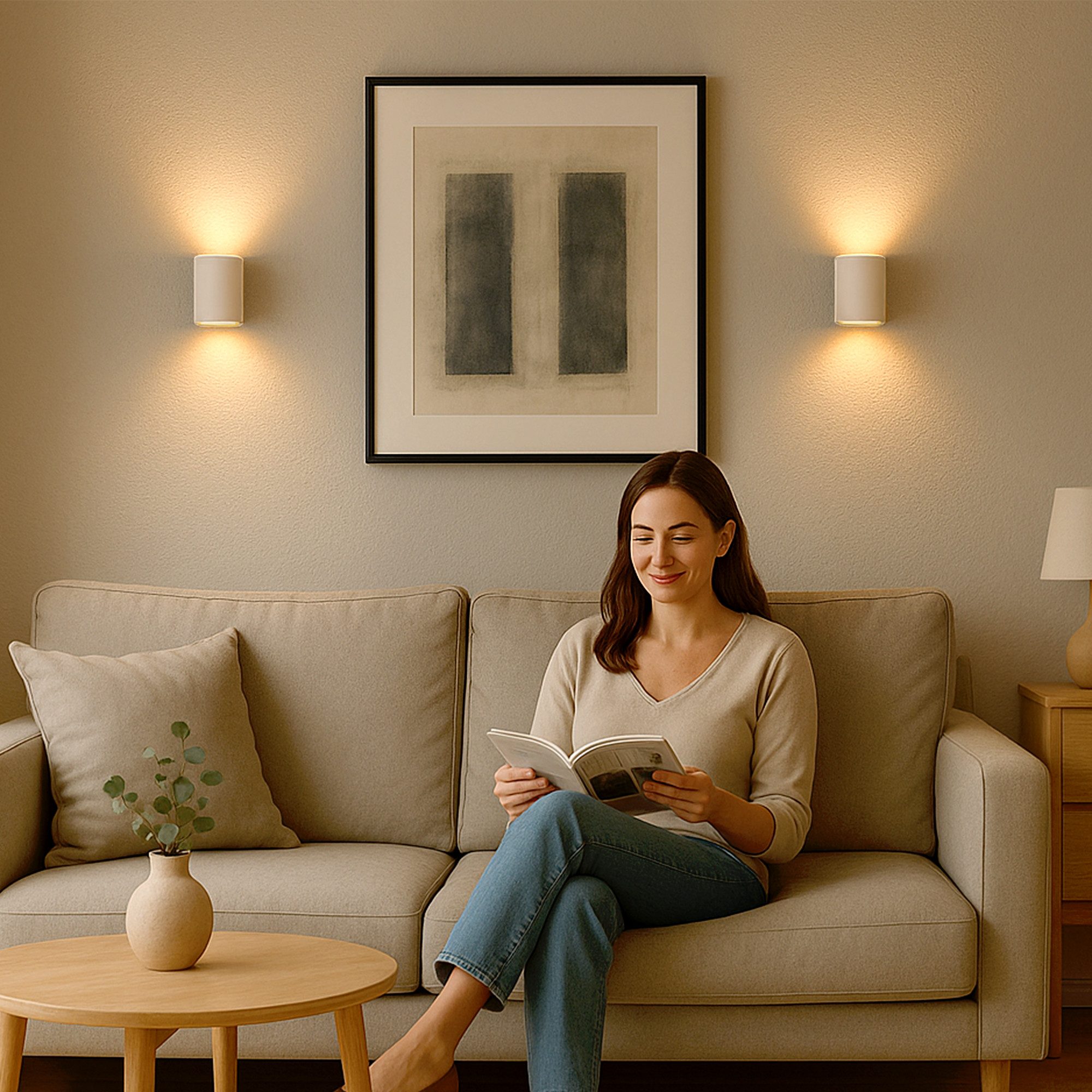 SSC-LUXon LED Wandleuchte Wandlampe TUANI Wandstrahler weiß mit LED G9 Lampe dimmbar 3W warmweiß, Warmweiß