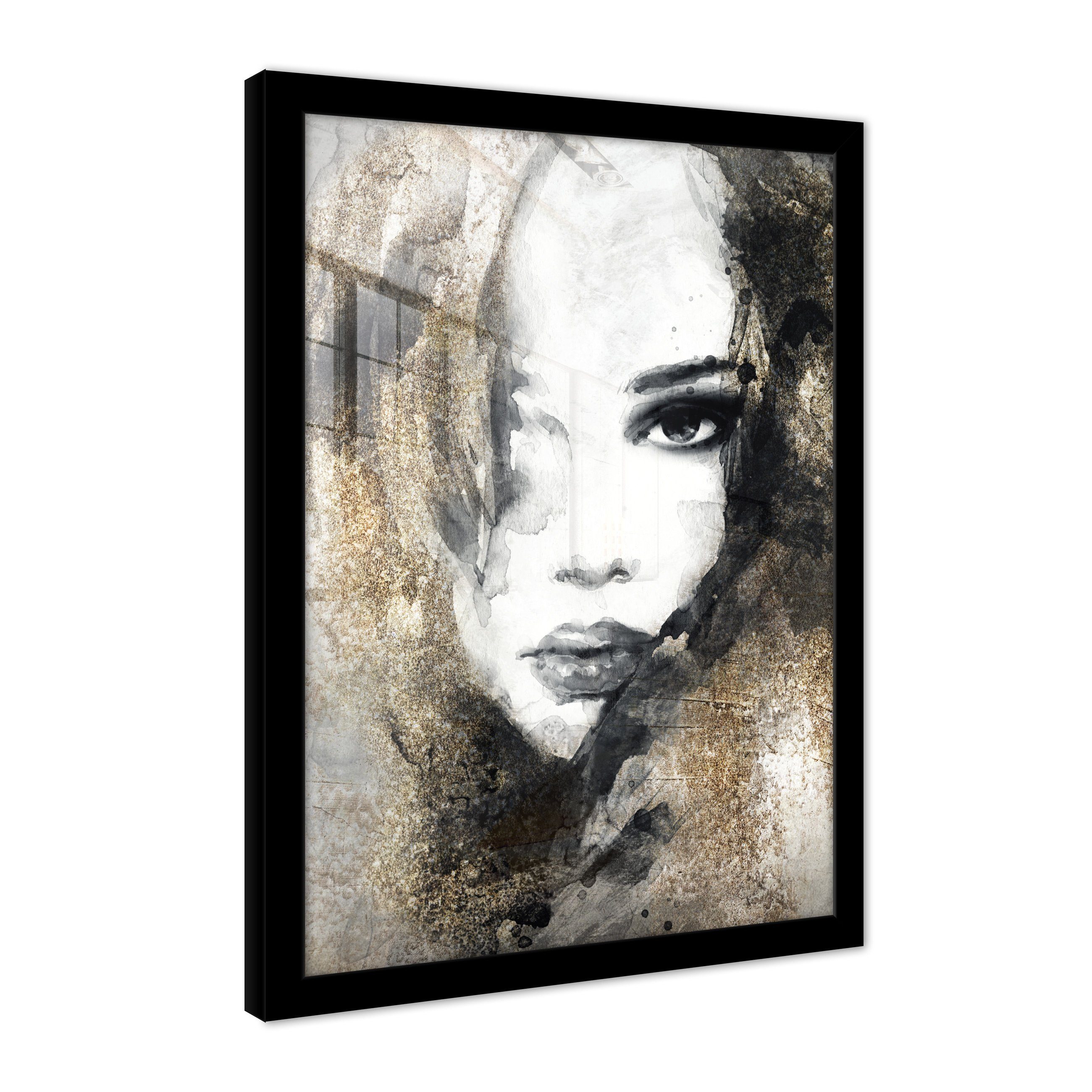 Wallarena Плакат mit Rahmen Изображения Frau Wohnzimmer Schlafzimmer Kunstdruck Wandbild, Kunst Плакат Bild (1 St), Groß Wandbilder Größen zur Auswahl: 30x40 cm / 50x70 cm / 70x100 cm