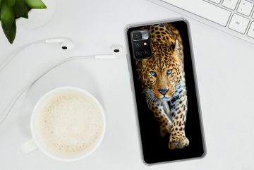 MuchoWow Handyhülle Leopard - Tiere - Porträt - Wildtiere - Schwarz, Phone Case, Handyhülle Xiaomi Redmi 10, Silikon, Schutzhülle