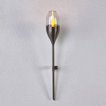 Lindby Wandleuchte Jari, LED-Leuchtmittel fest verbaut, Modern, Edelstahl, Kunststoff, edelstahl, klar, 1 flammig, inkl.