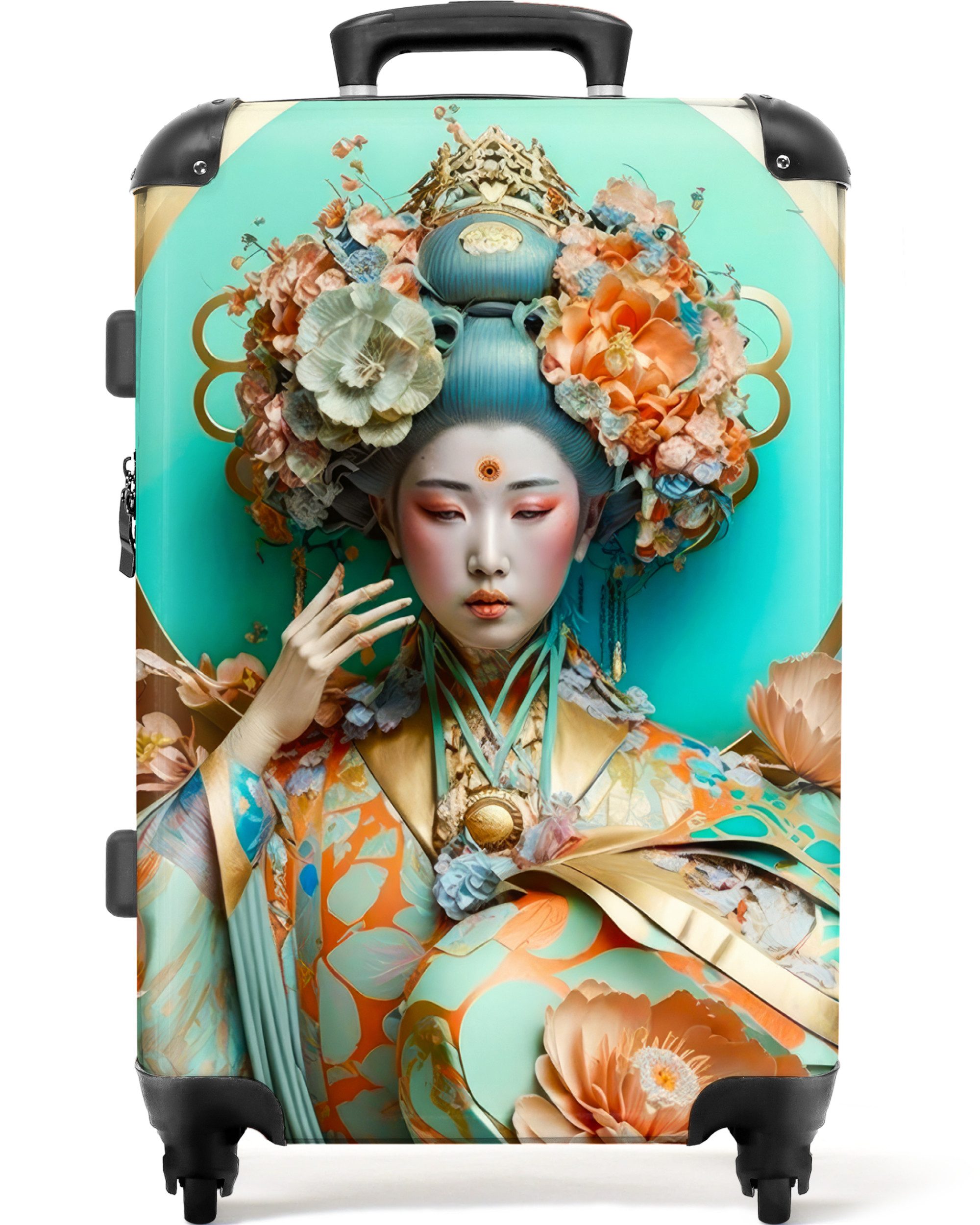 NoBoringSuitcases.com© Hartschalen-Trolley Frau - Kimono - günstig online kaufen