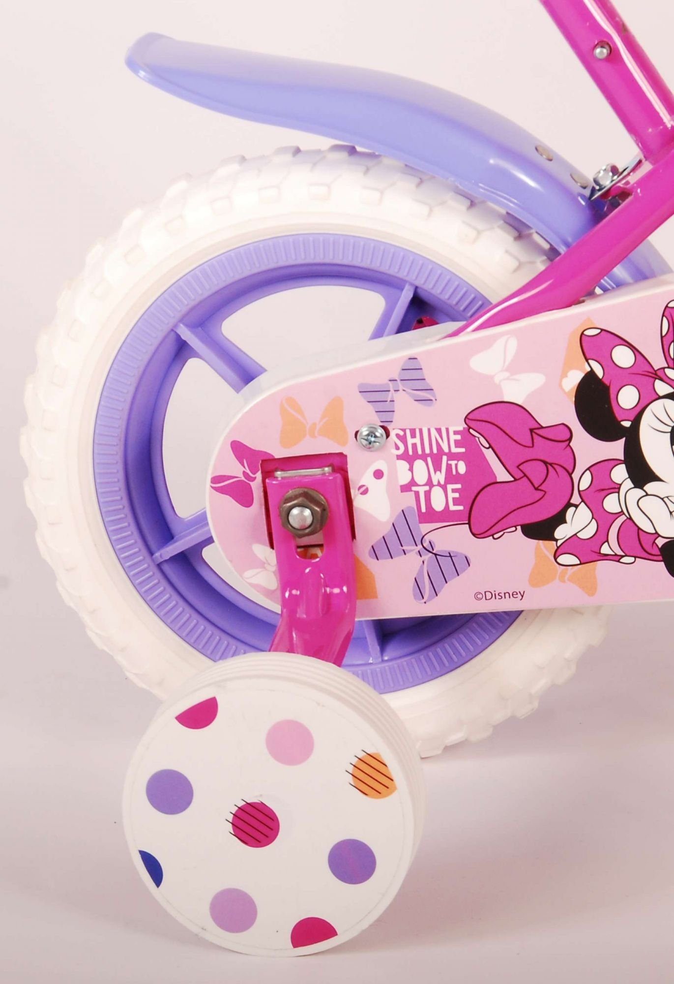 Disney Kinderfahrrad Jahre, - 4 Minnie / 2 EVA Gang, 10 - Cutest fester Weiß Reifen Ever Pink Lila, 1 35 Gang, Mädchen - - Zoll bis kg, 