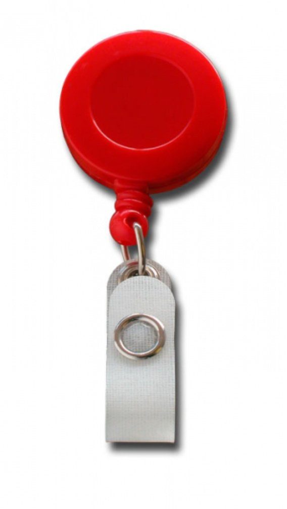 Ausweishalter / (10-tlg), / runde Rot Form Druckknopfschlaufe Kranholdt Jojo Ausweisclip Schlüsselanhänger Gürtelclip,