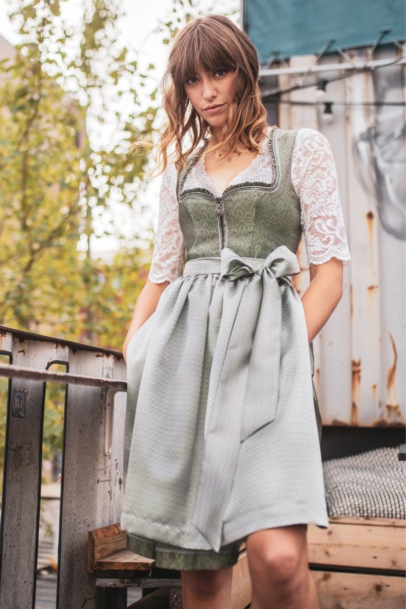 MarJo Dirndl Midi Dirndl 2tlg. - ELUISA - moos/silbergrau
