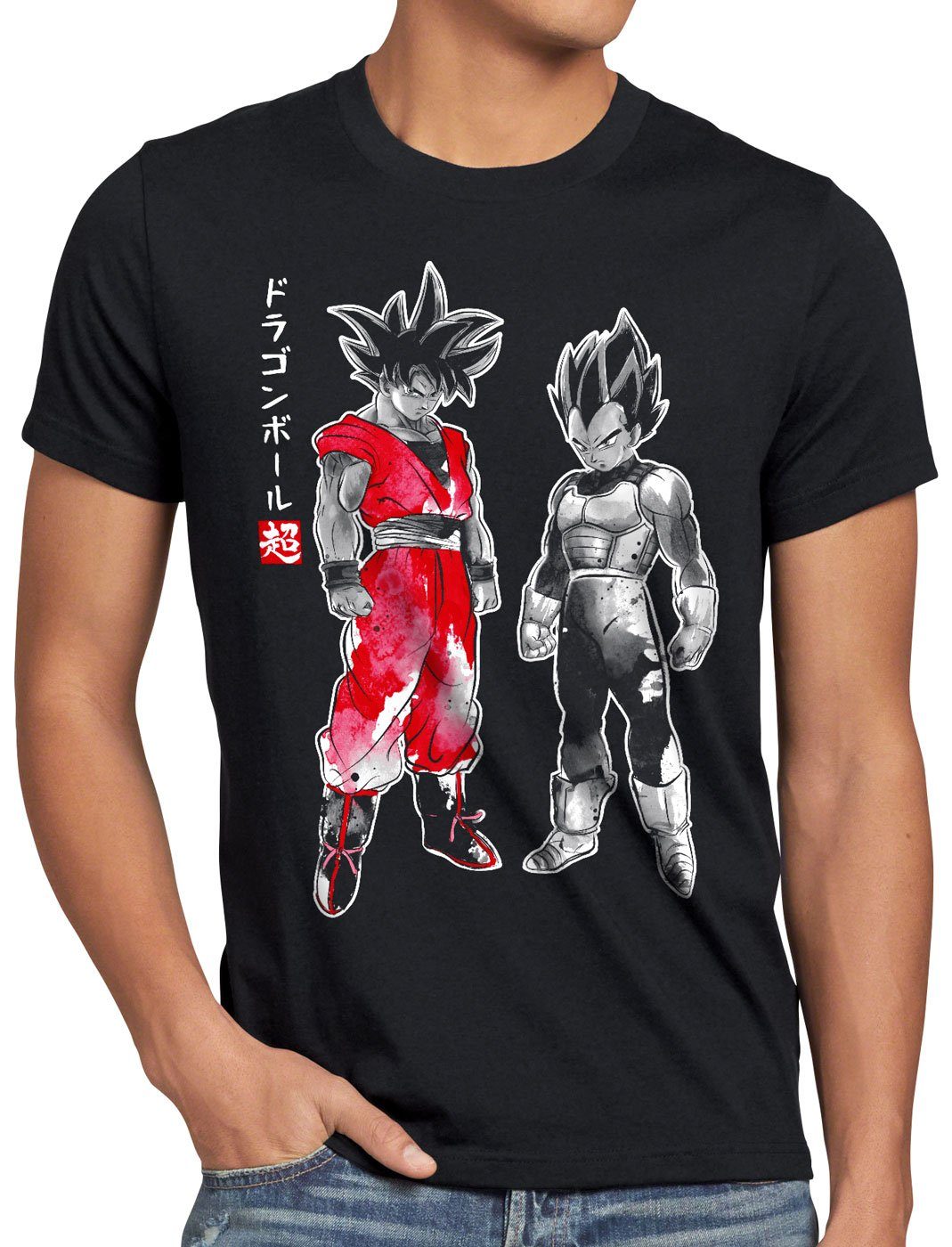 T-Shirt Herren Saiyajin ball japan Dragon Print-Shirt anime style3 Power